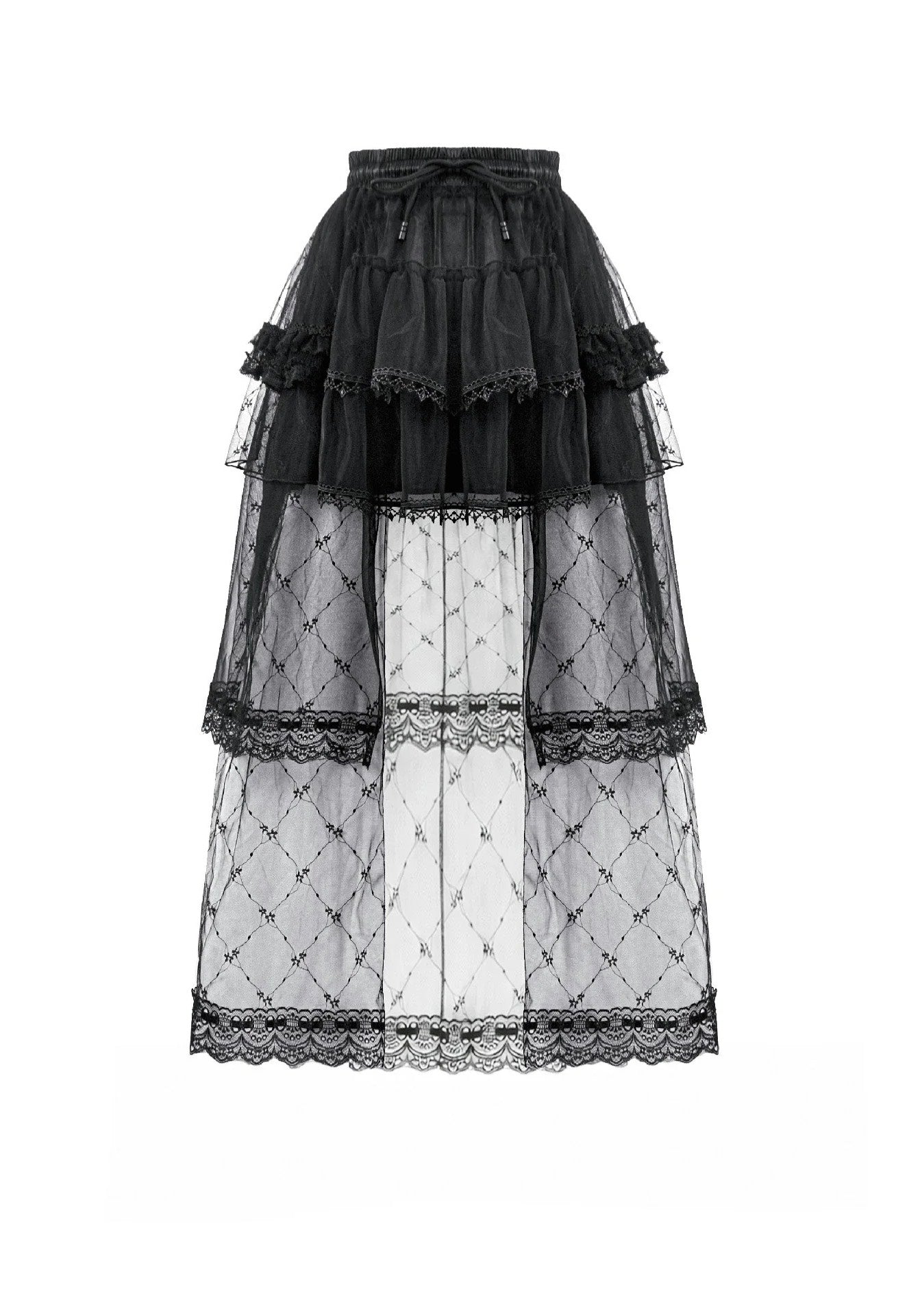 Dark In Love Goth Lolita Diamond Lace Patchwork Layered Tutu Rock