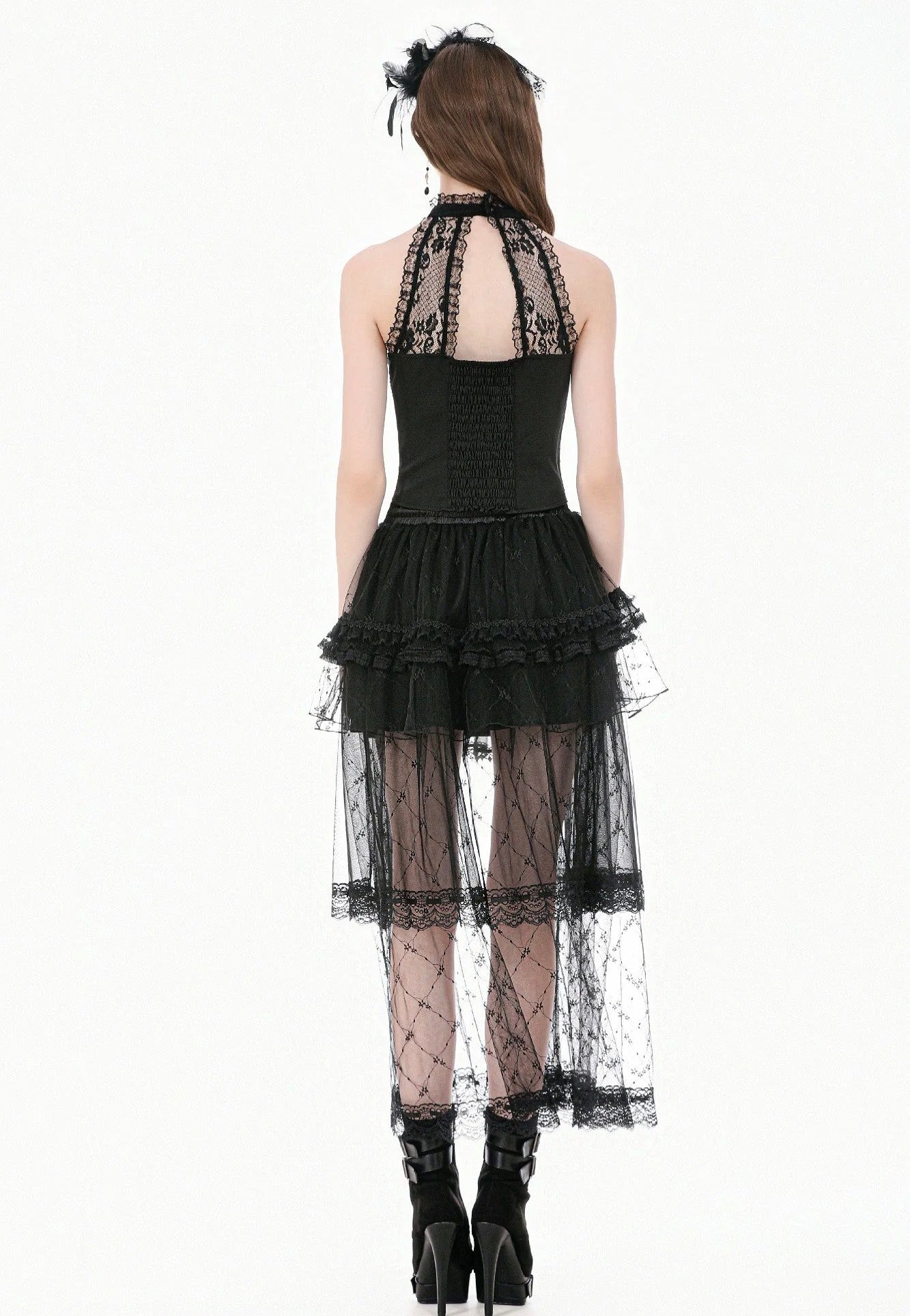 Dark In Love Goth Lolita Diamond Lace Patchwork Layered Tutu Rock