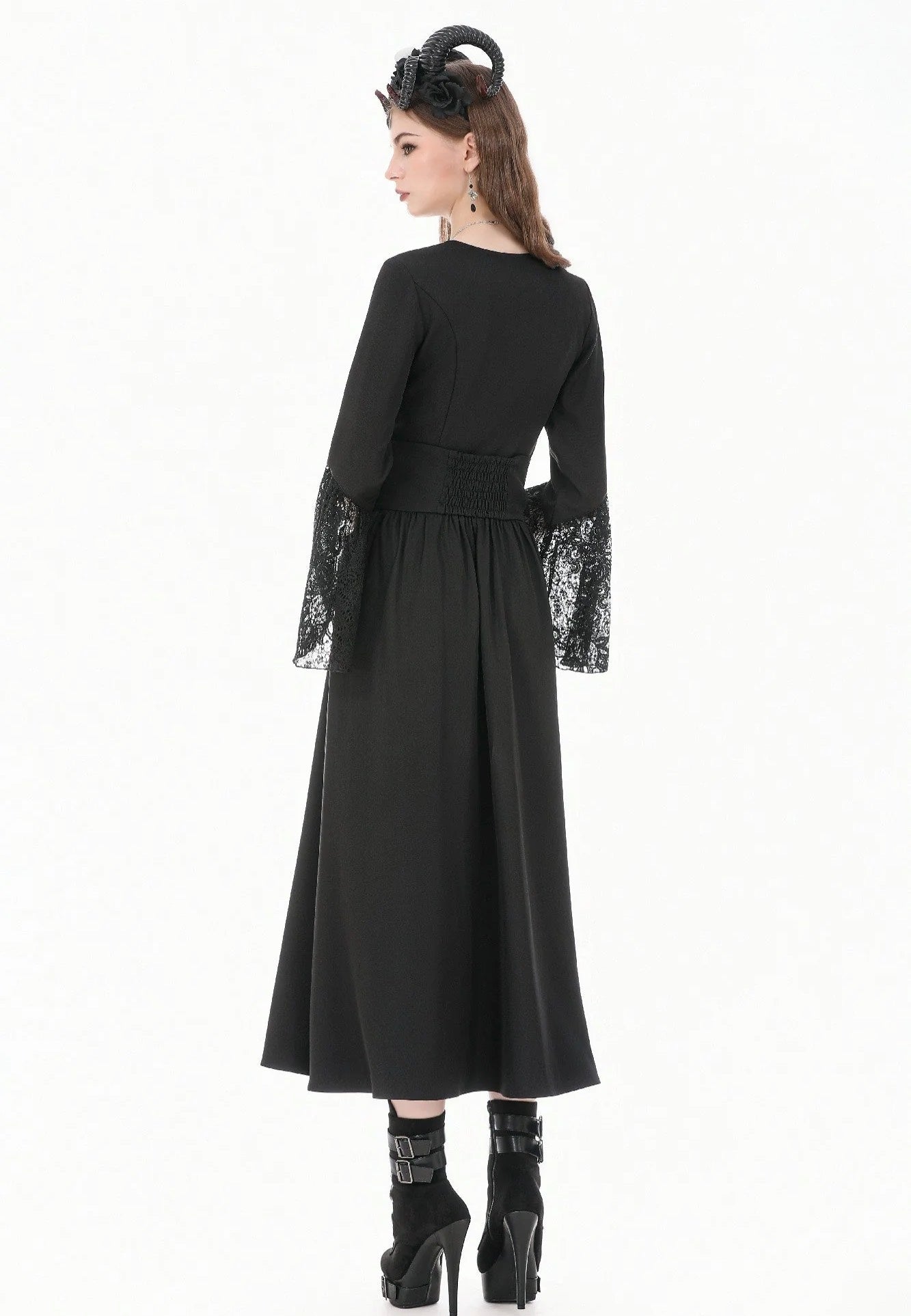 Dark In Love Gothic High Waist Hollow Embroidery Minifalda