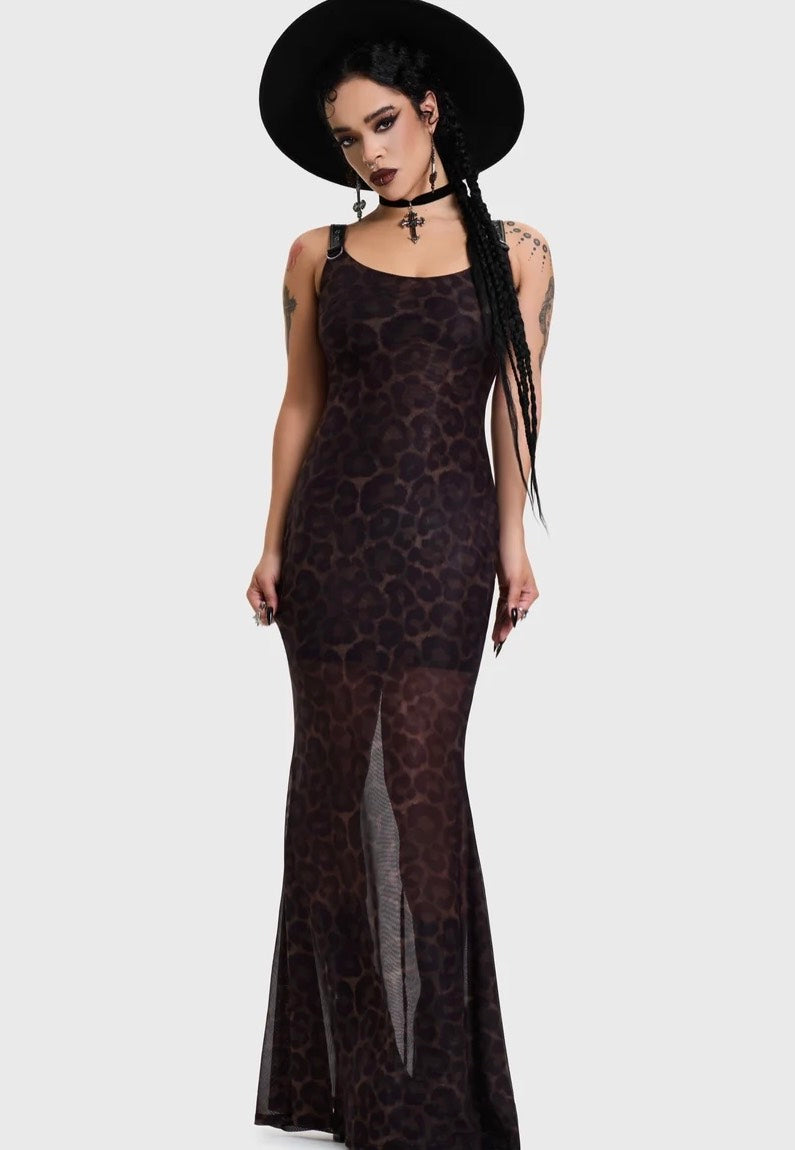 Killstar Leopard Maxi Brown Dress