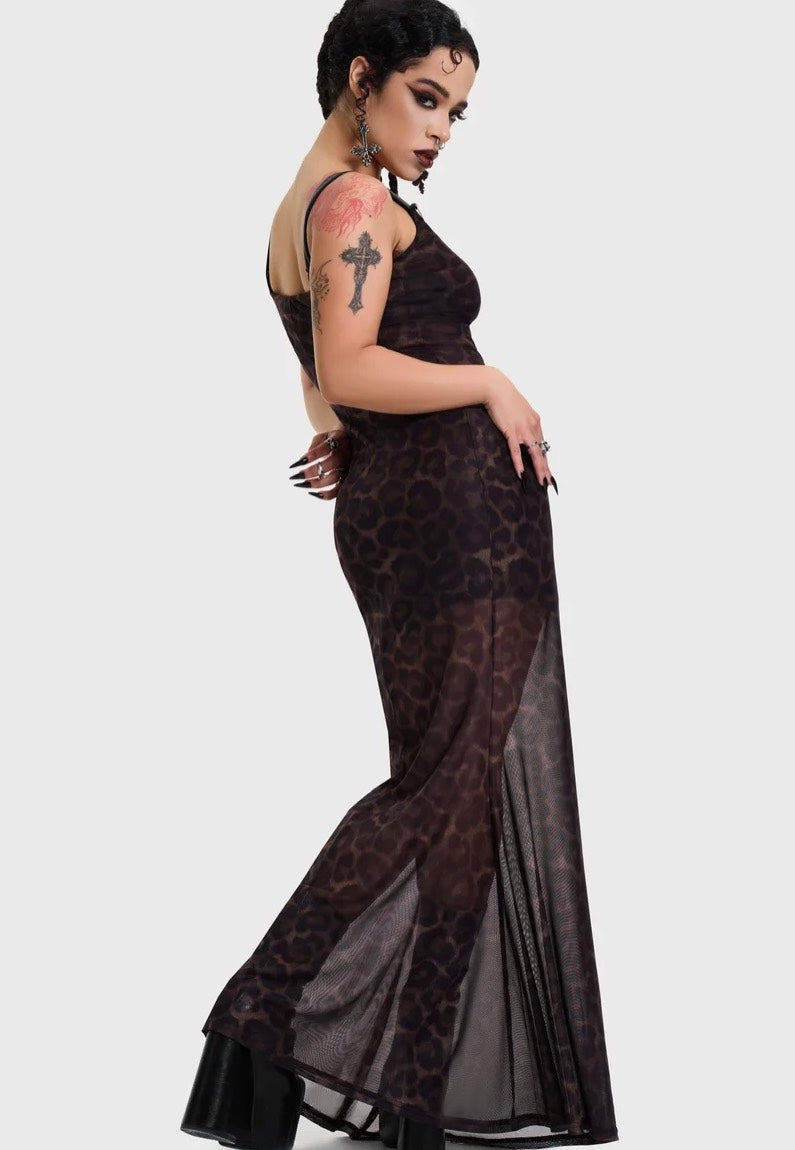 Killstar Leopard Maxi Brown Dress