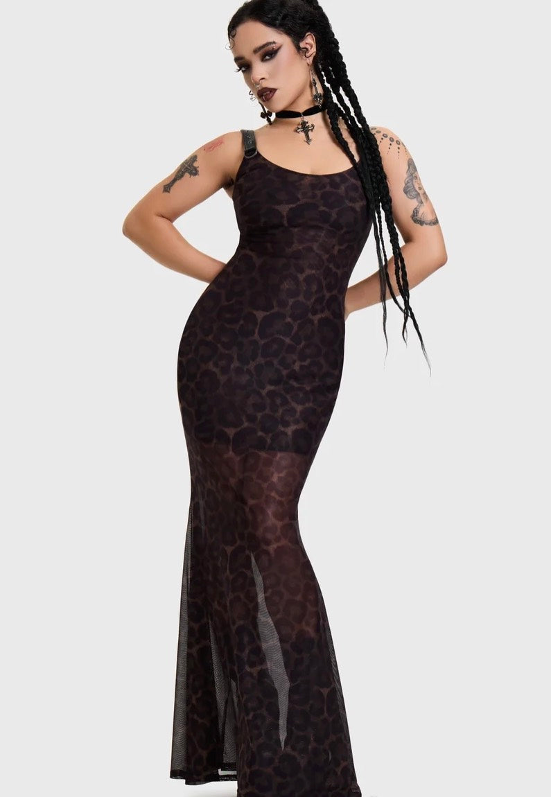 Killstar Leopard Maxi Brown Dress