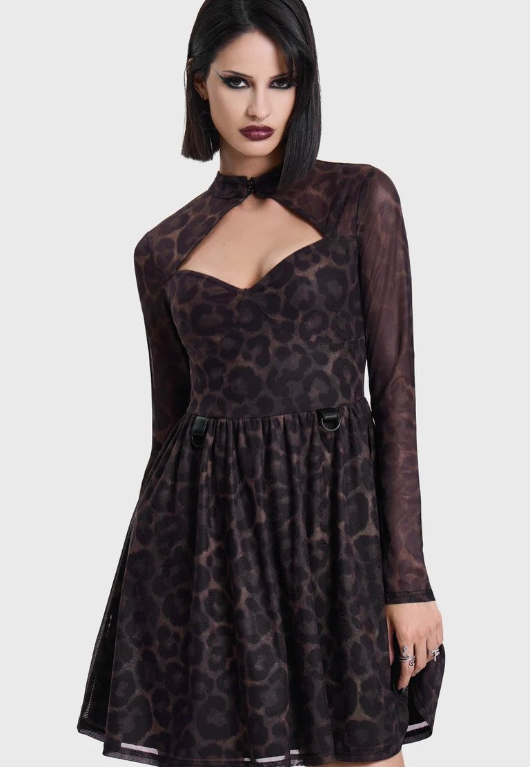 Killstar Leopard Mini Brown Robe