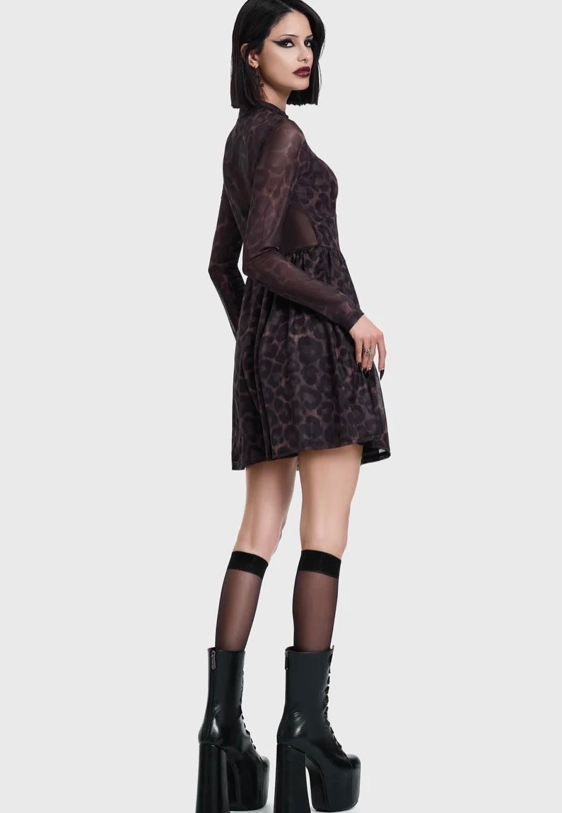 Killstar Leopard Mini Brown Robe