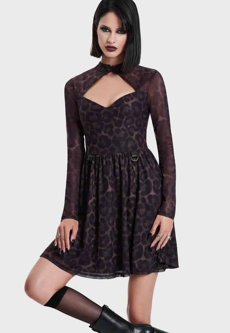 Killstar Leopard Mini Brown Robe