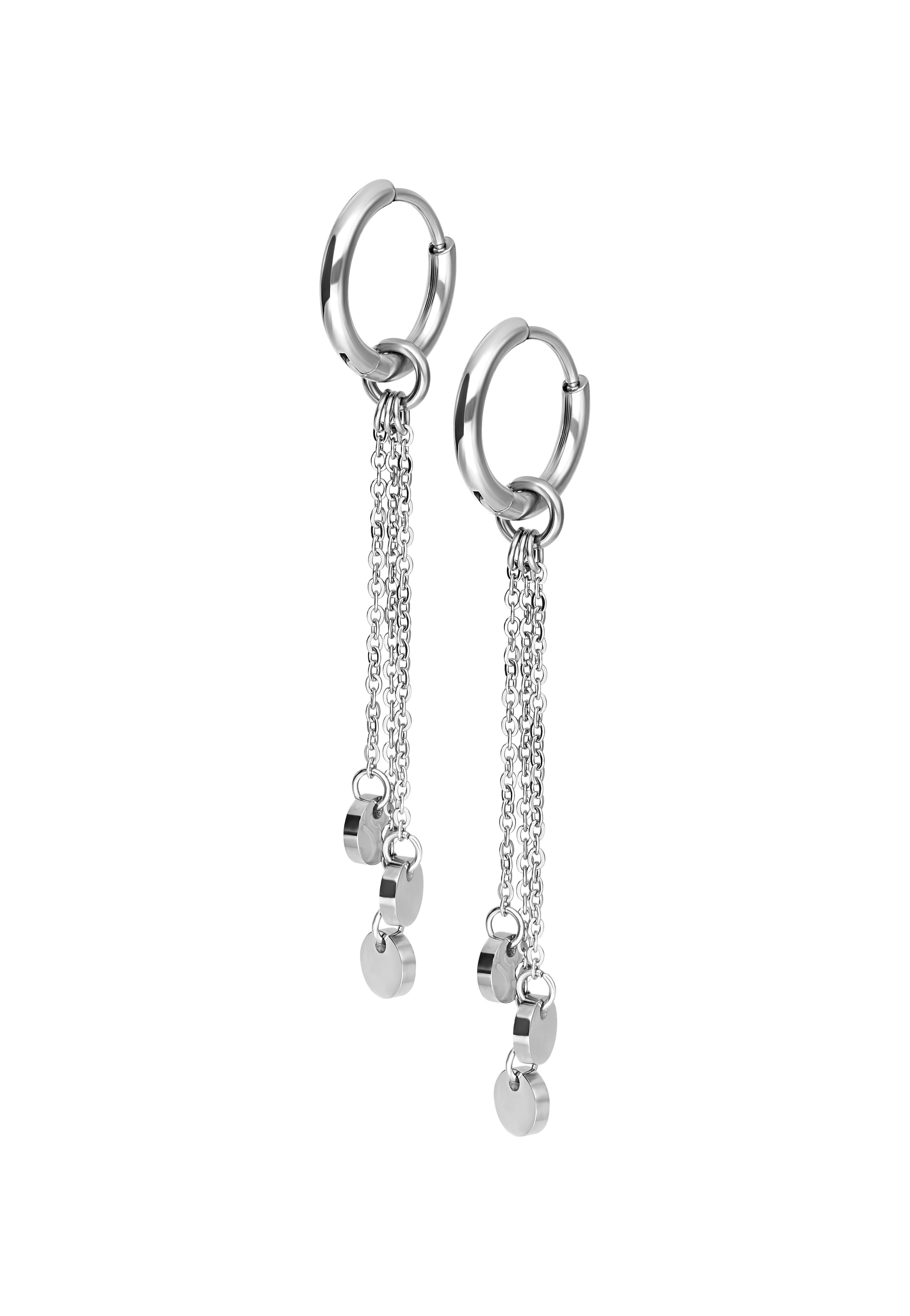 Wildcat - Little Plate Hoops Silver - Earrings | Neutral-Image