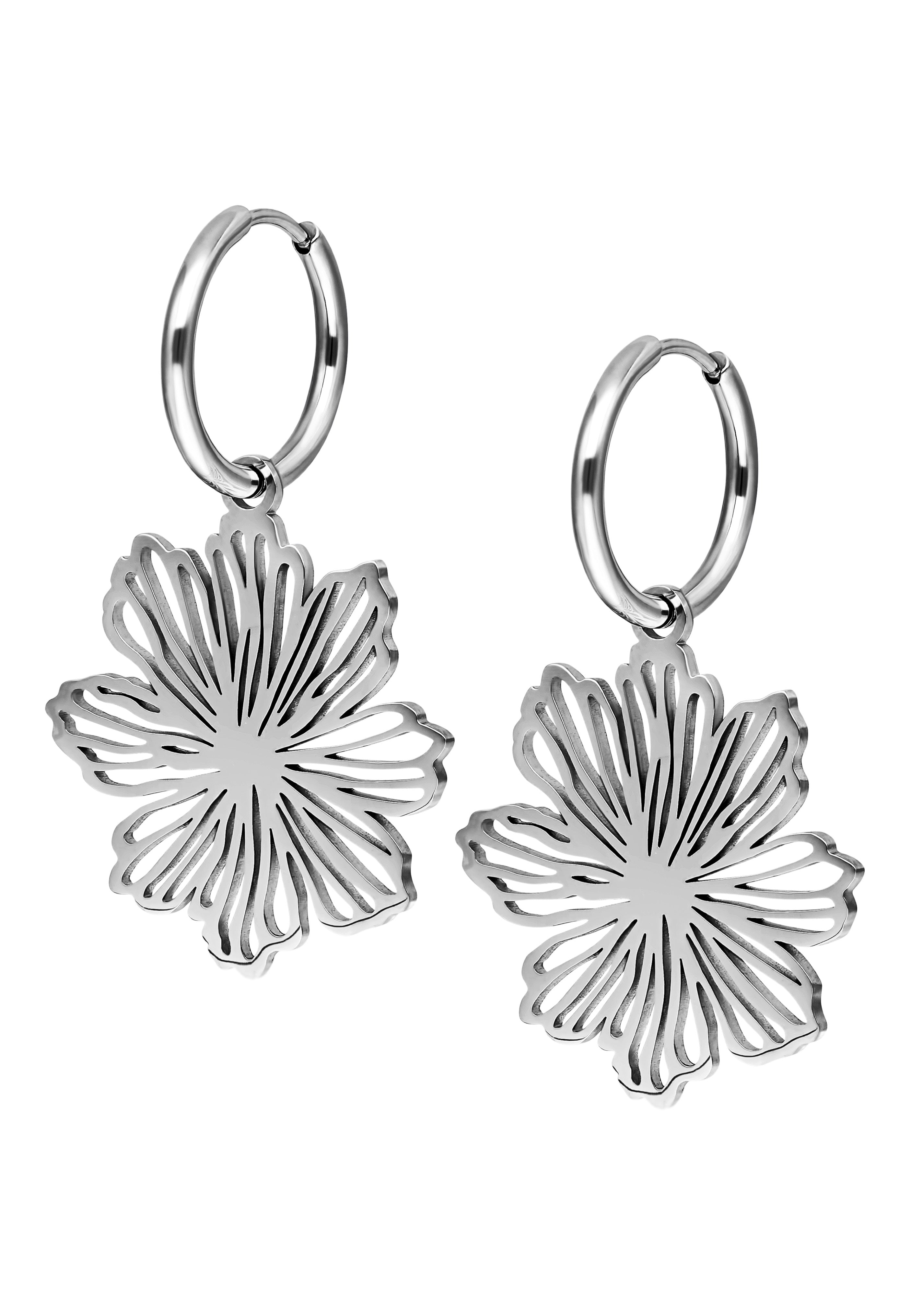 Wildcat - Fine Flower Hoops Silver - Earrings | Neutral-Image