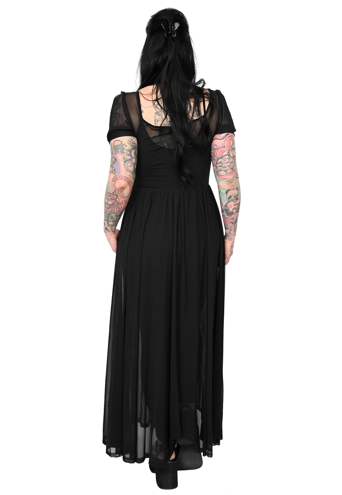 black lily dress Foxblood - Mesh Maxi - Thin straps add a Size:42 in. Wedding Guest Blue Dress collection- cocktail & party