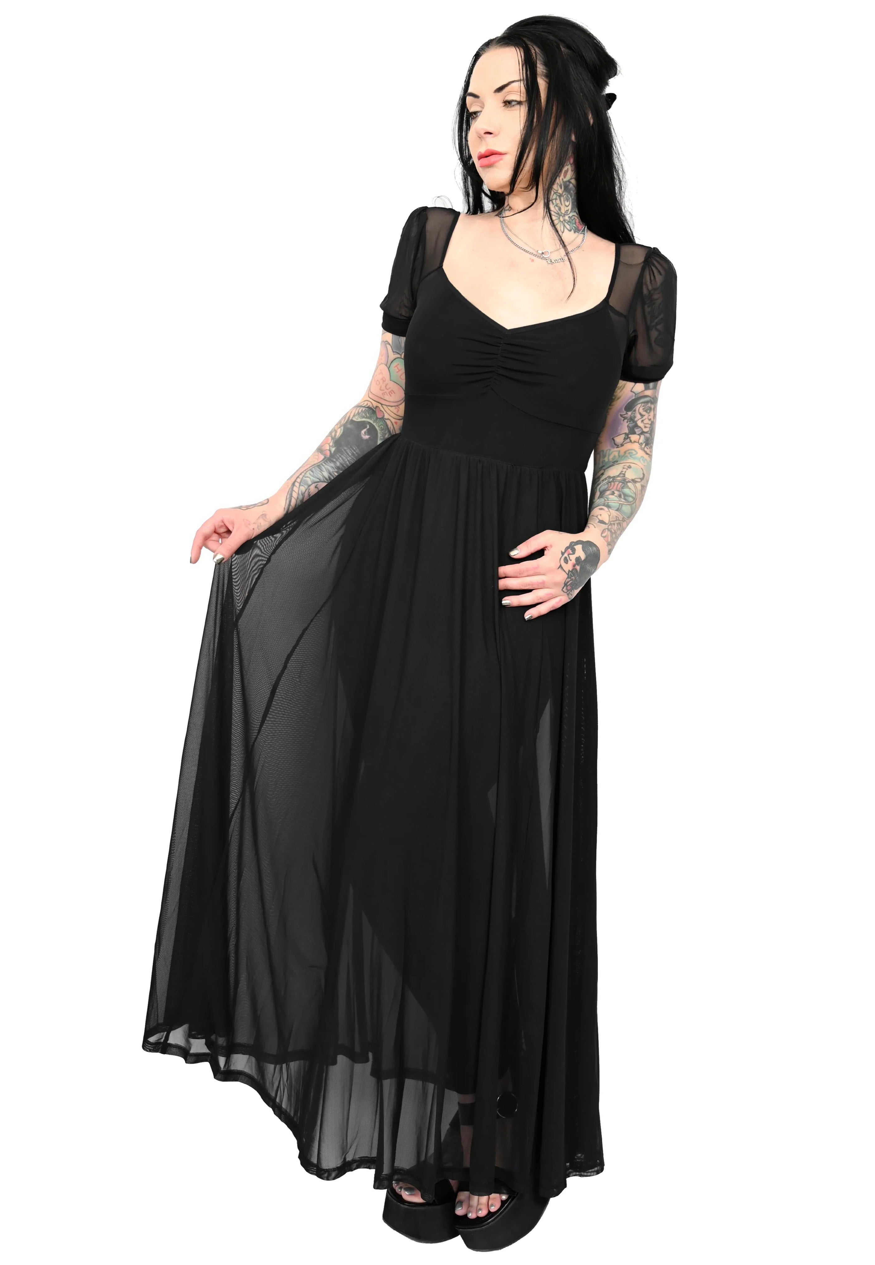 Foxblood - Lily Mesh Maxi Black - Dress