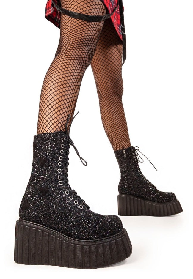 Lamoda - Hand On Heart Black Glitter - Girl Shoes