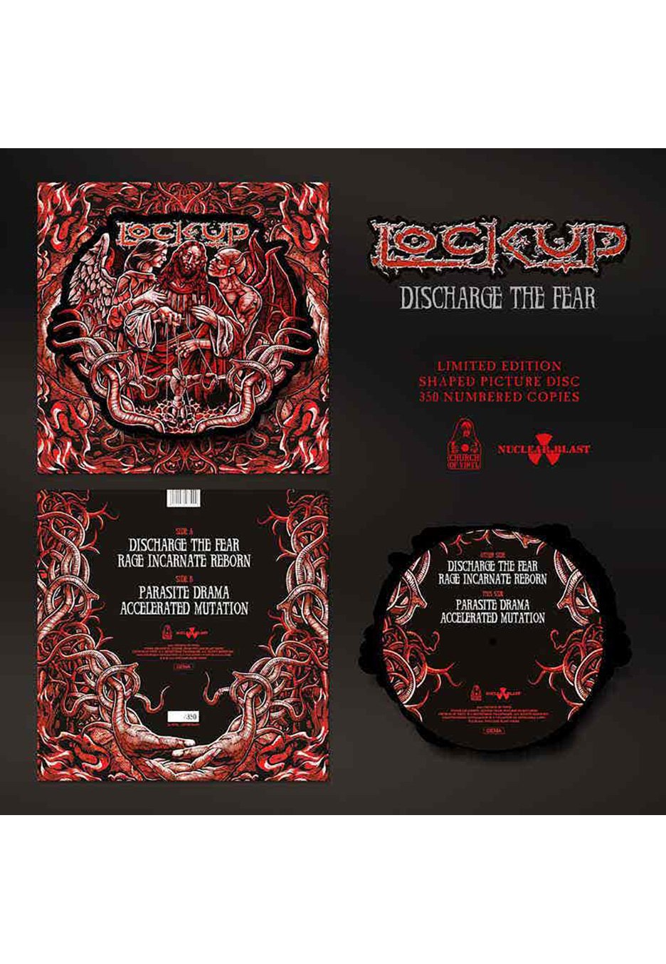 Lock Up - Discharge The Fear Shape - Colored Mini Vinyl