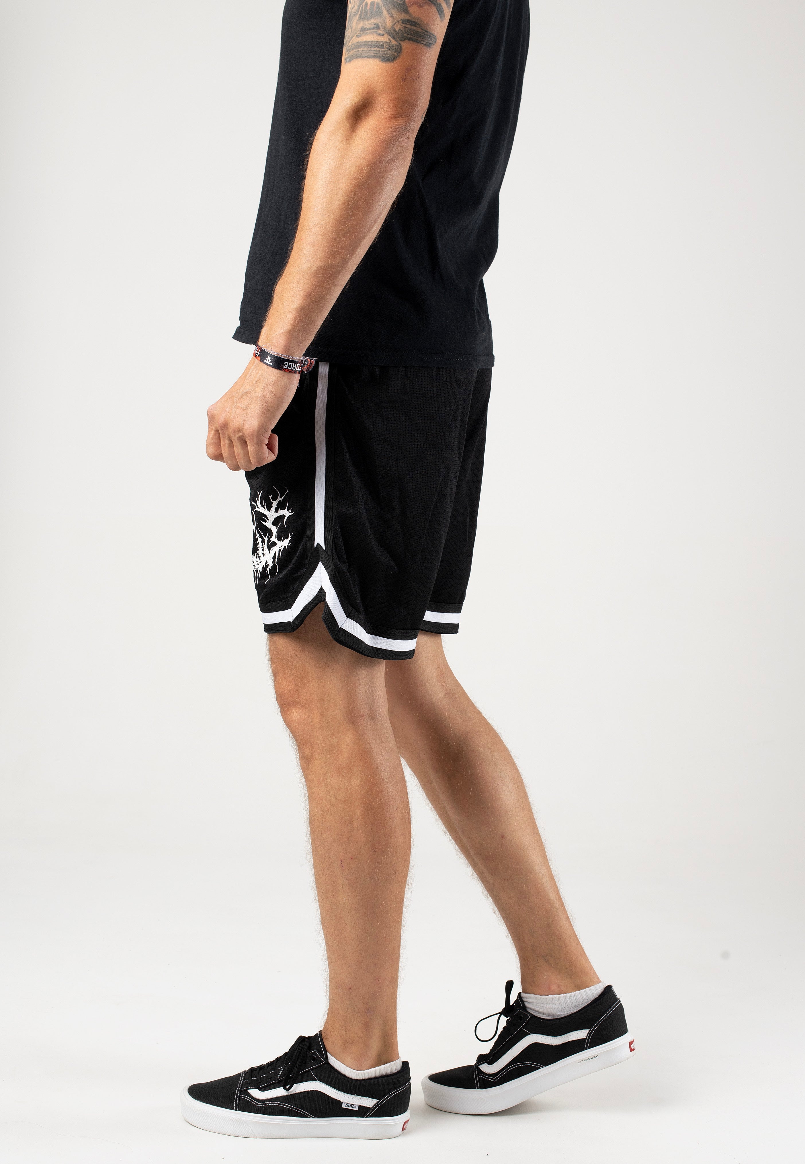 Lorna Shore - Logo & Sigil White Striped - Shorts | Men-Image