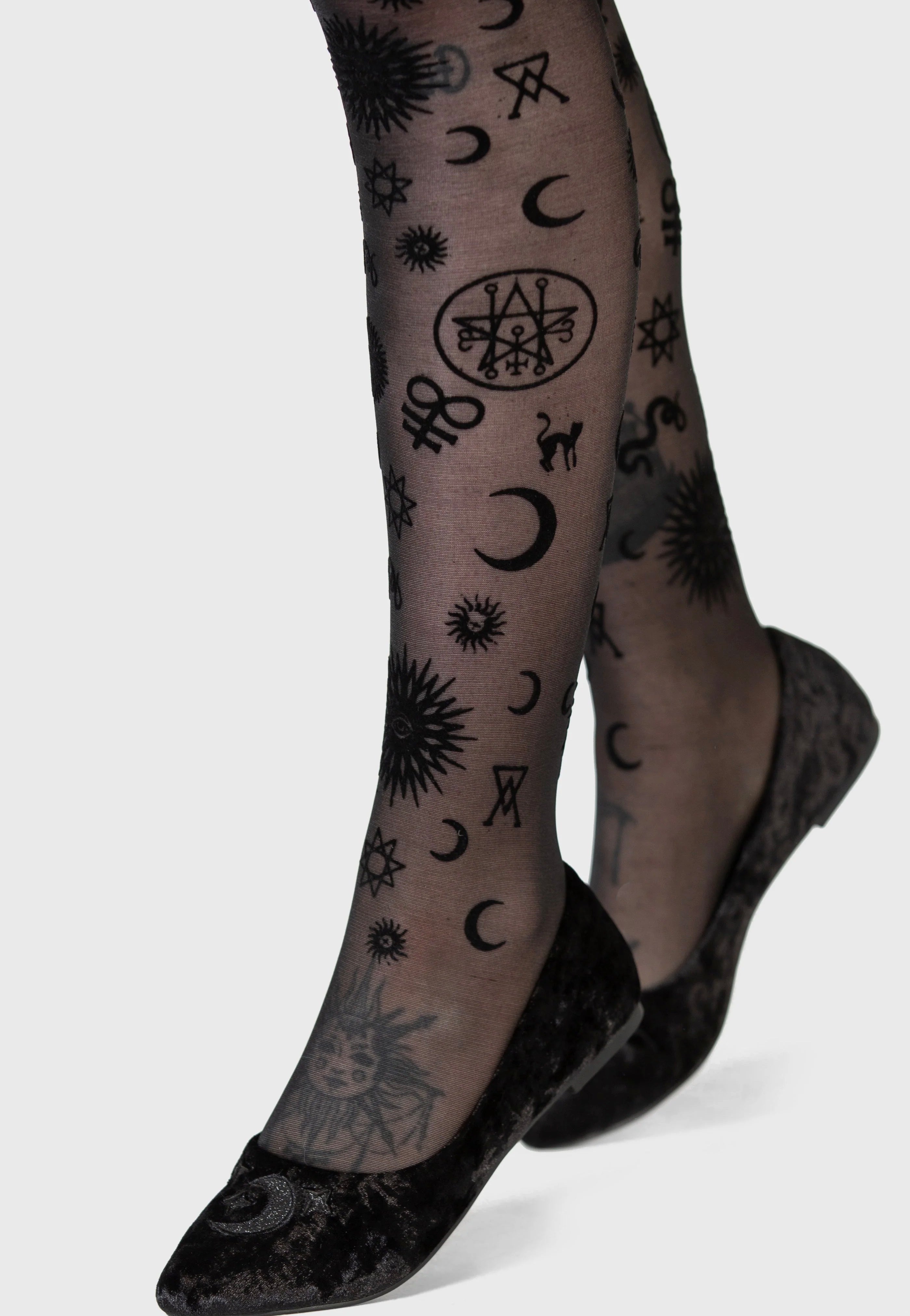Killstar - Lunanite Velvet Flats Black - Girl Shoes | Women-Image