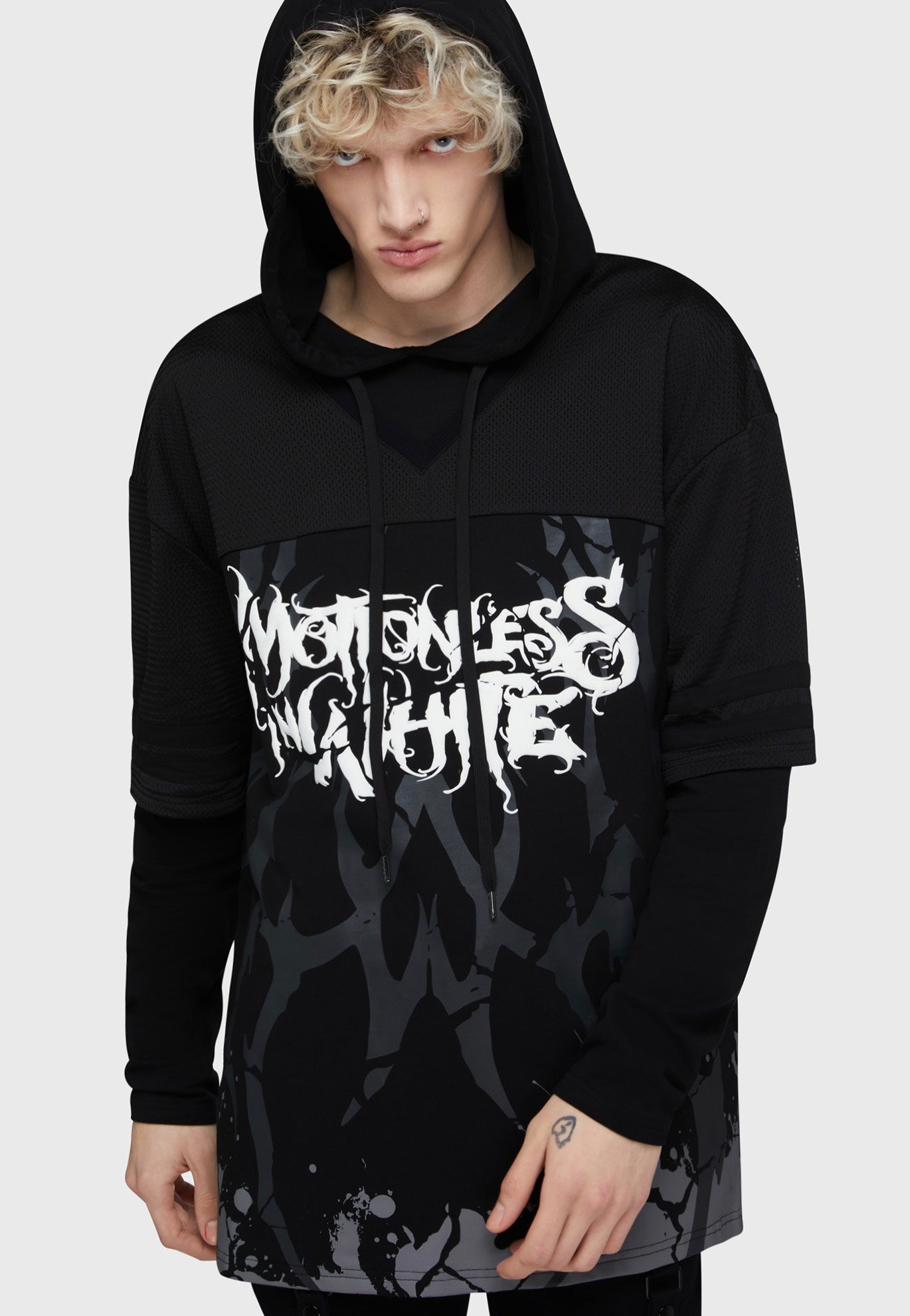 Killstar x Motionless In White - Masked For Death Black - Hoodie | Men-Image
