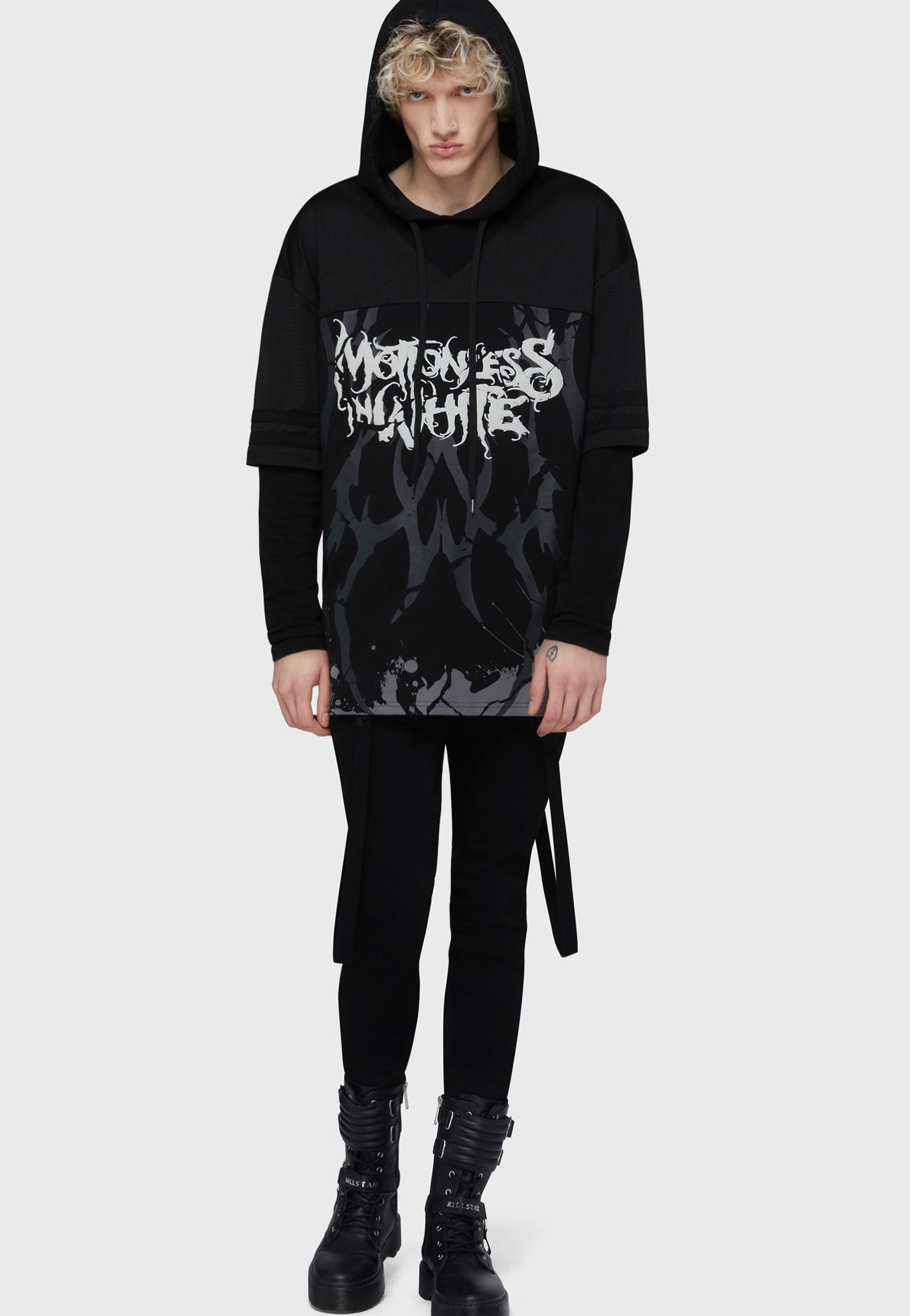 Killstar x Motionless In White - Masked For Death Black - Hoodie | Men-Image