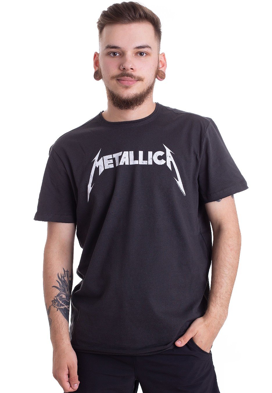 Metallica - Logo Charcoal - T-Shirt