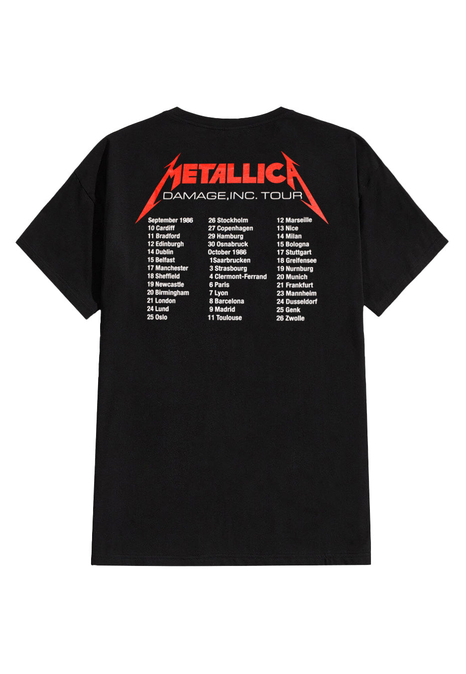 Metallica - Mop European Tour 86' - T-Shirt