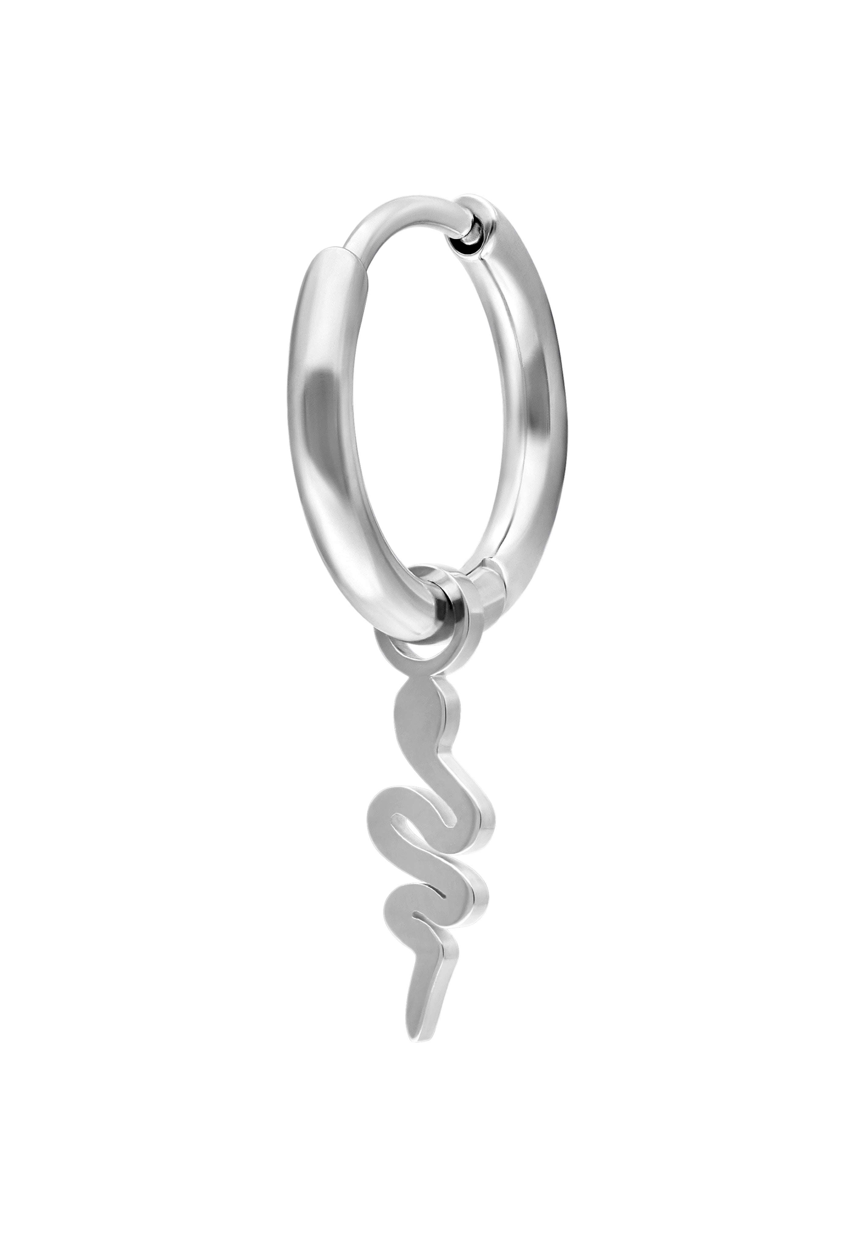 Wildcat - Mini Snake Hoops Pair Silver - Earrings | Neutral-Image