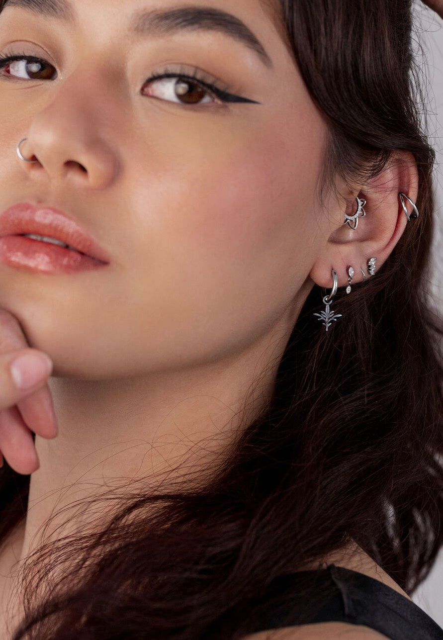 Wildcat - Mini Branch Hoops Silver - Earrings | Neutral-Image