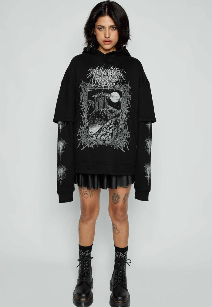 Mary Wyatt - Midnight Oversized Layered Black - Hoodie | Women-Image