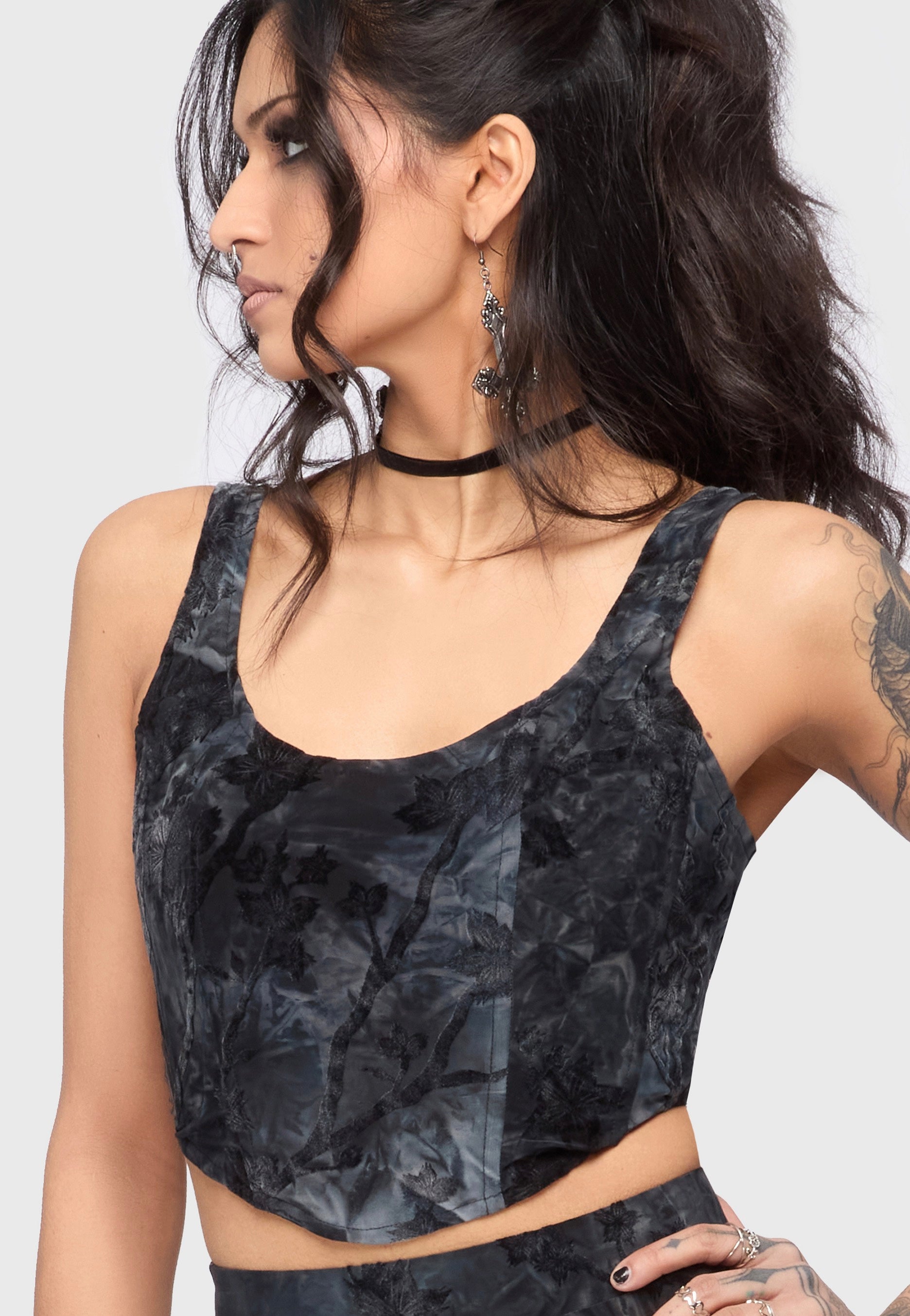 Killstar - Midnight Veil Navy - Corset | Women-Image