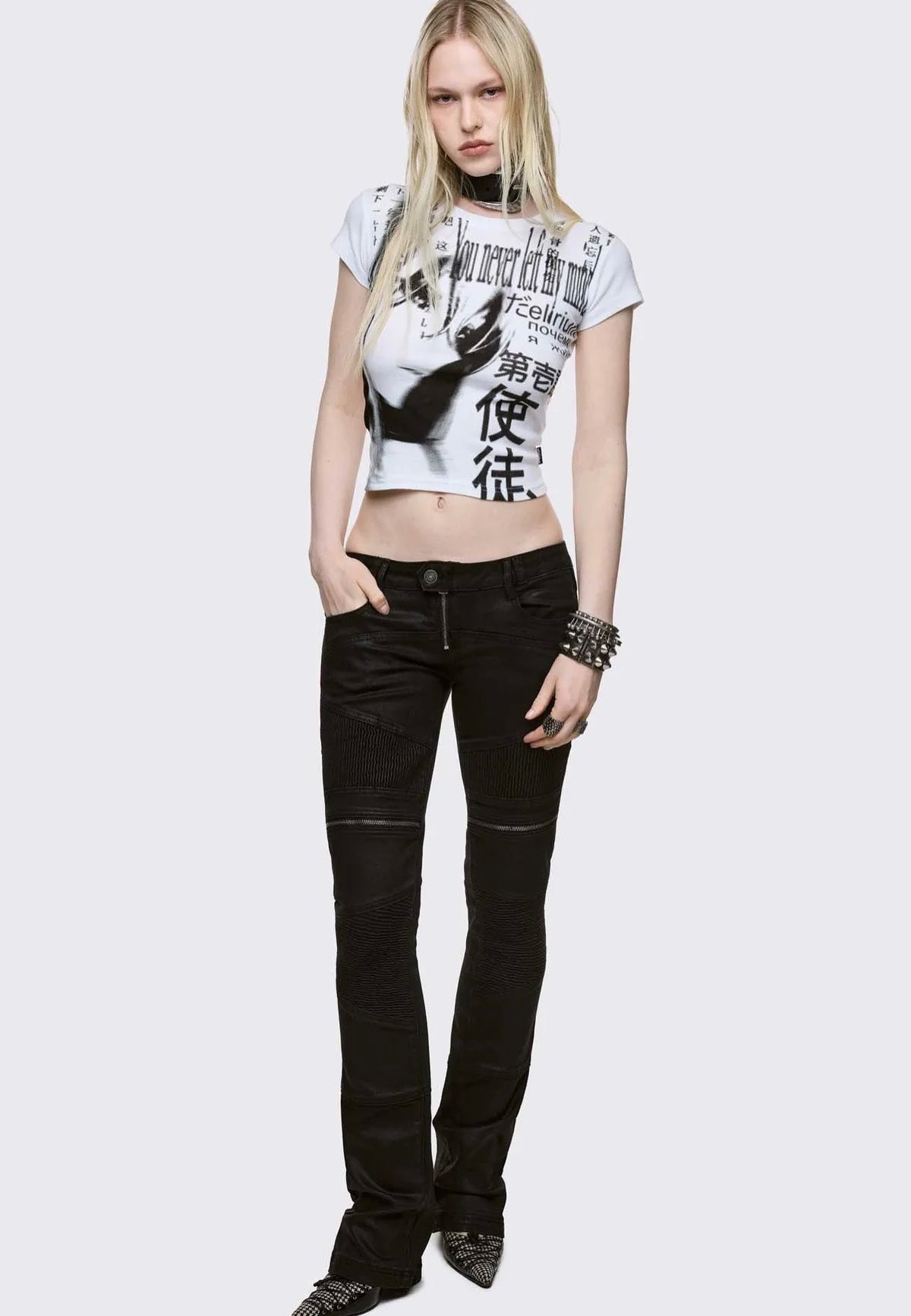 Minga London - Mind Glitch Baby White - T-Shirt | Women-Image