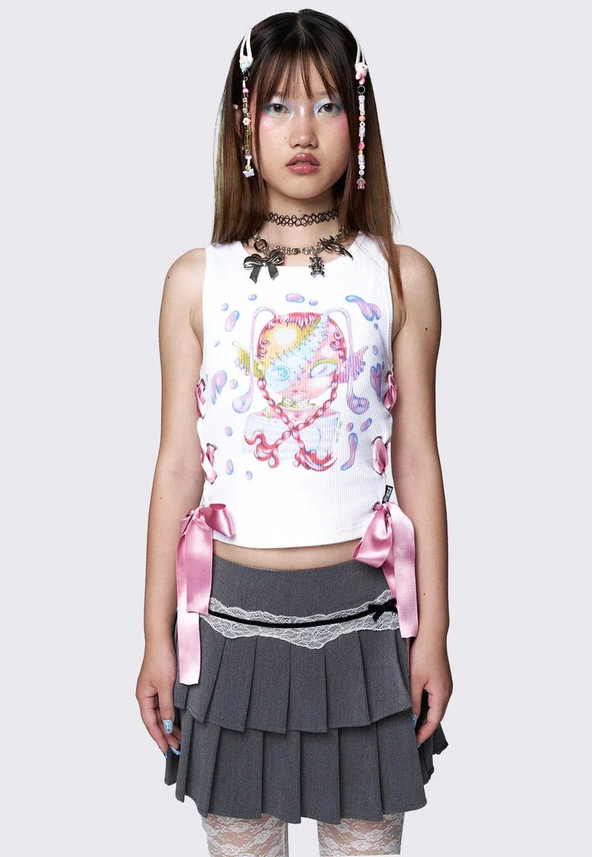 Minga London x Ema Gaspar - Lace-Up Vest - Top | Nuclear Blast