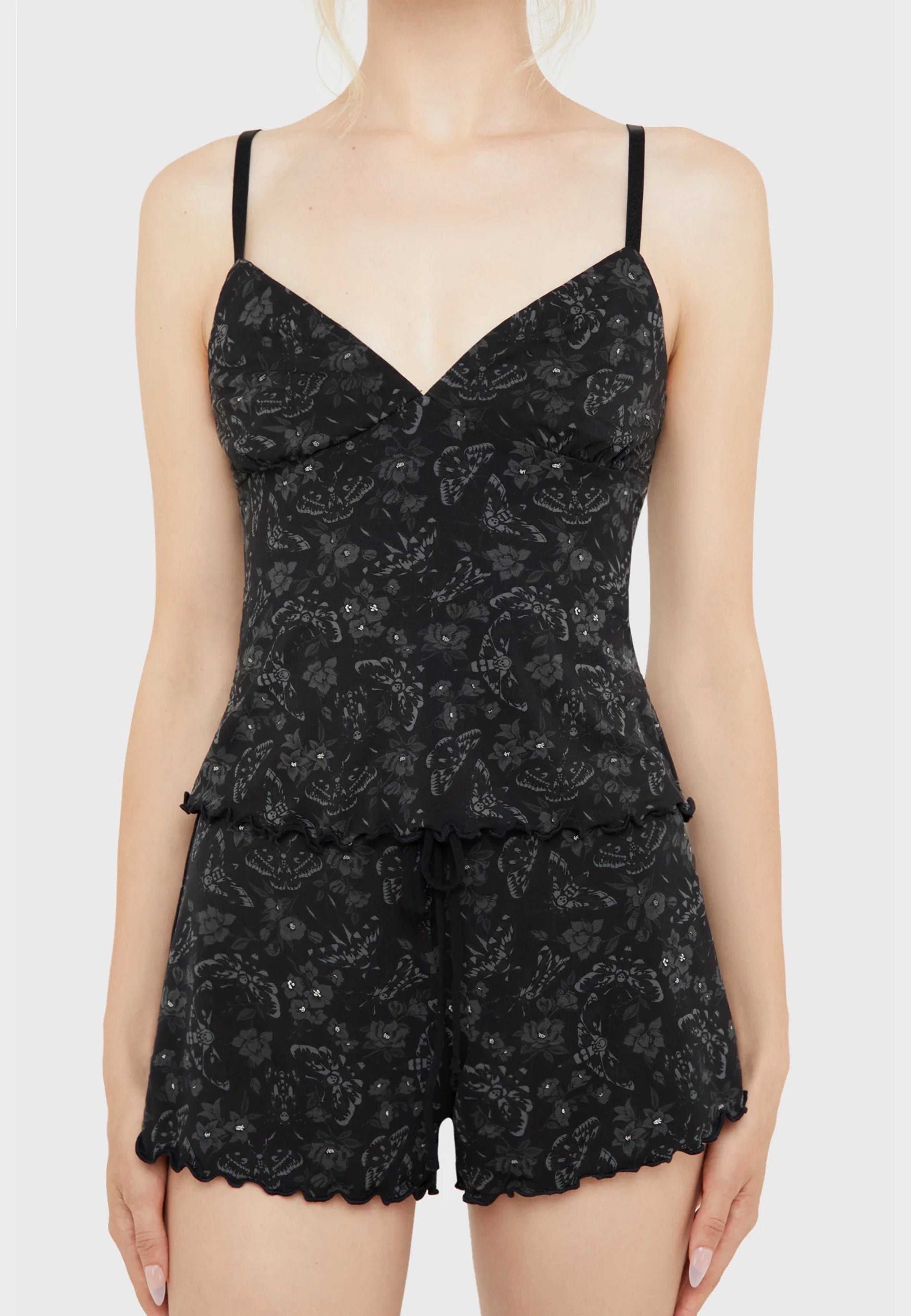 Killstar - Moth And Thorn Tartan/Black - Lounge Set | Women-Image