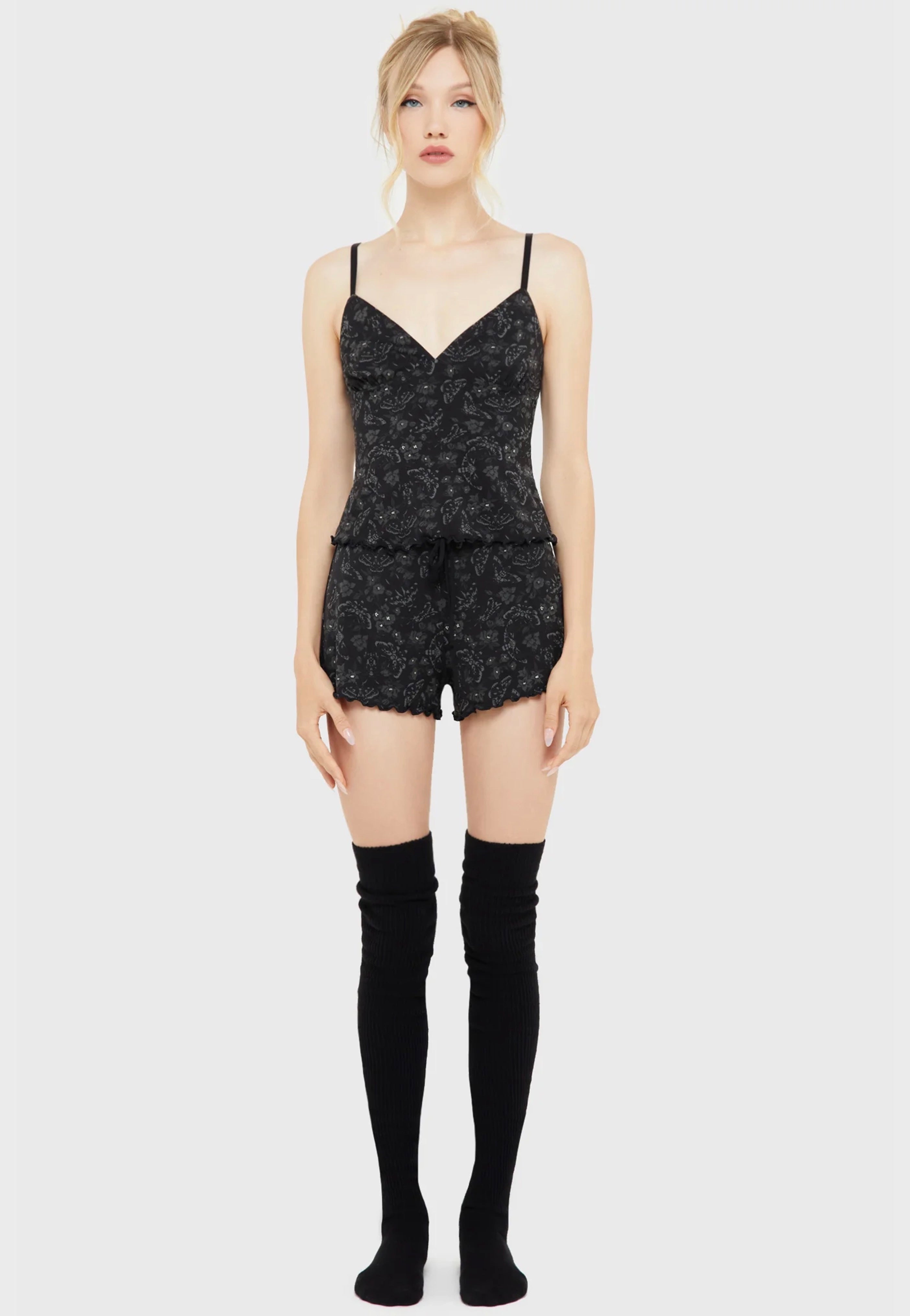 Killstar - Moth And Thorn Tartan/Black - Lounge Set | Women-Image