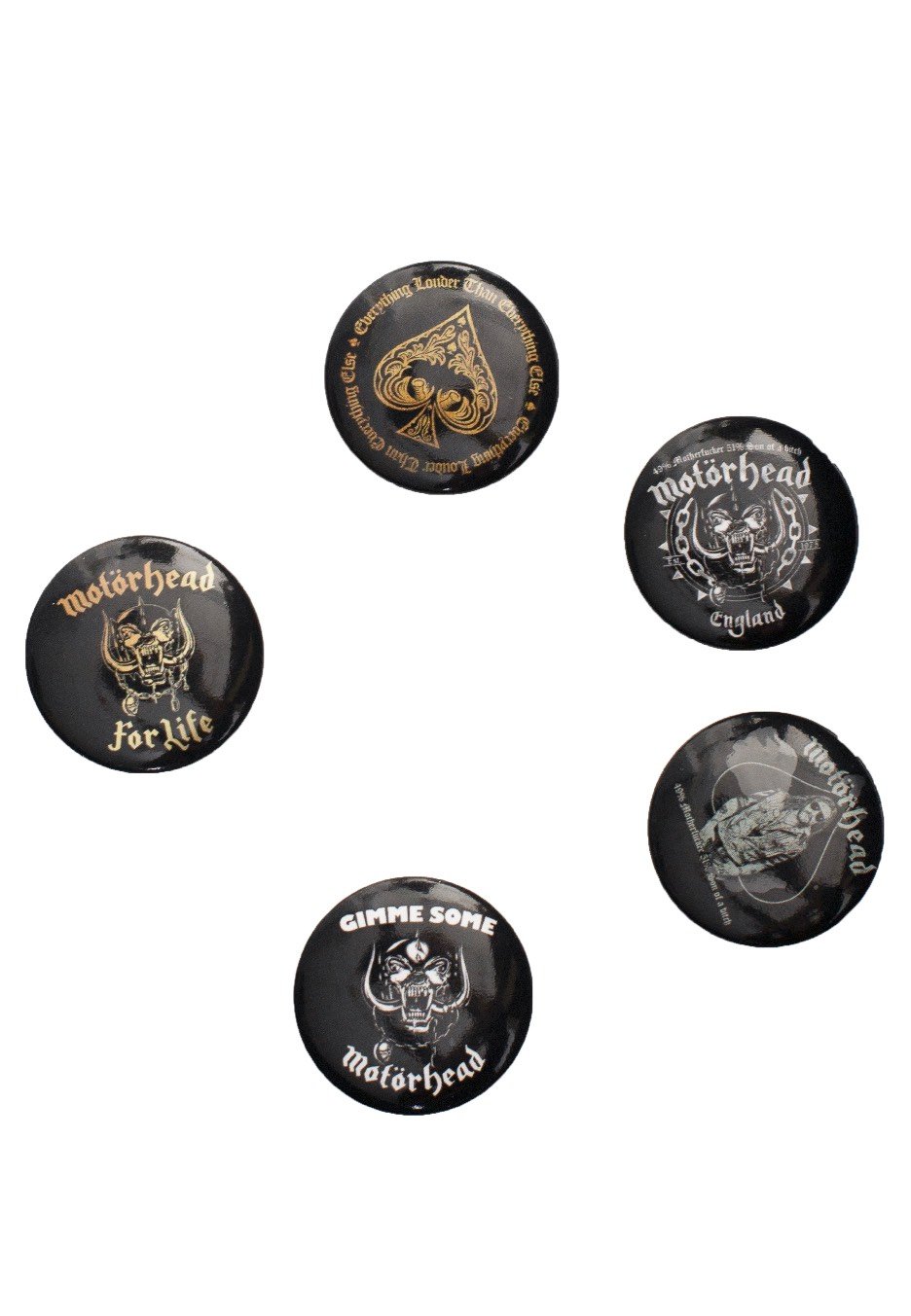 Motörhead - Clean Your Clock Pack Of 5 - Button Set
