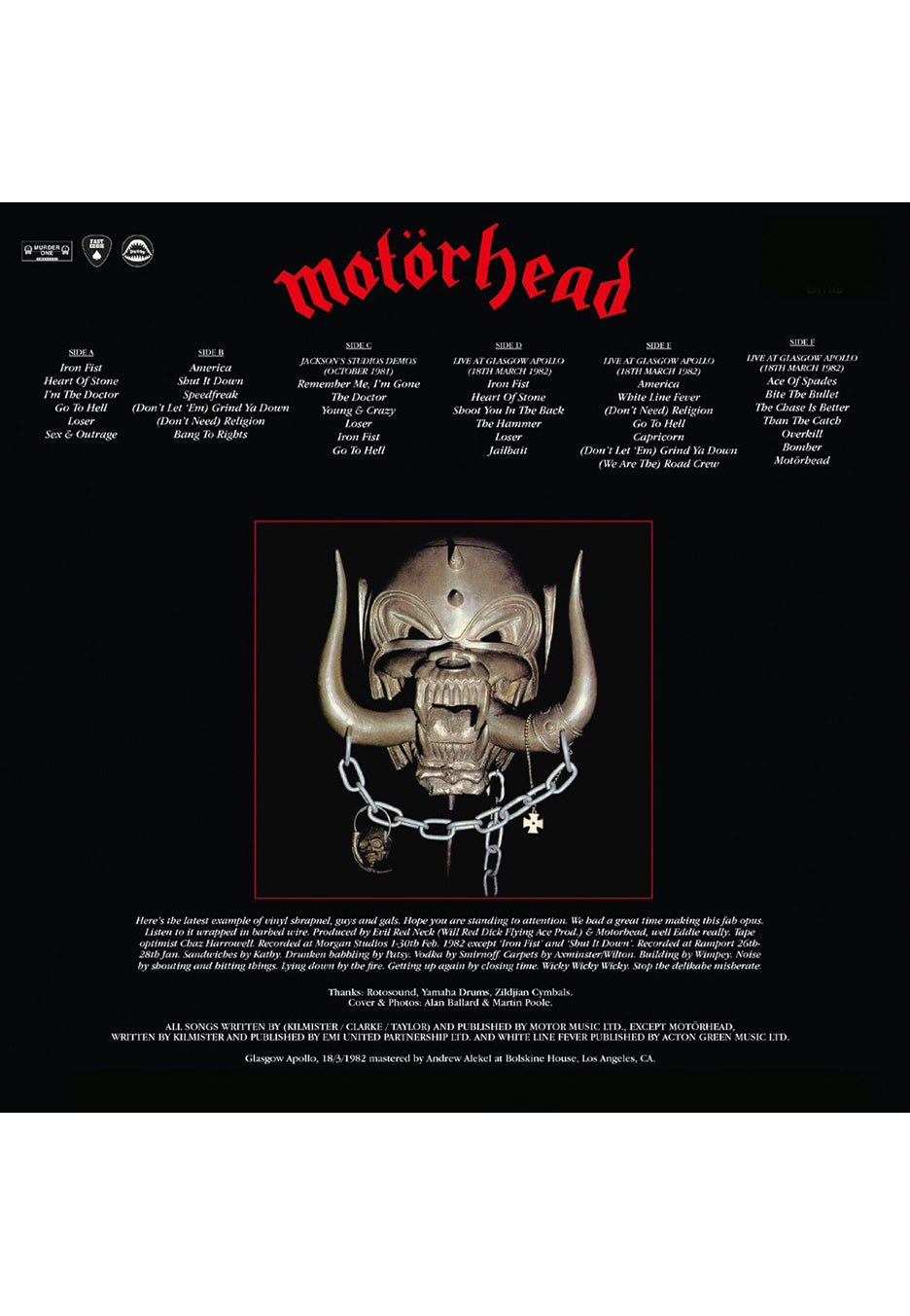 Motörhead Iron Fist (40Th Anniversary Edition) 3 Vinyl