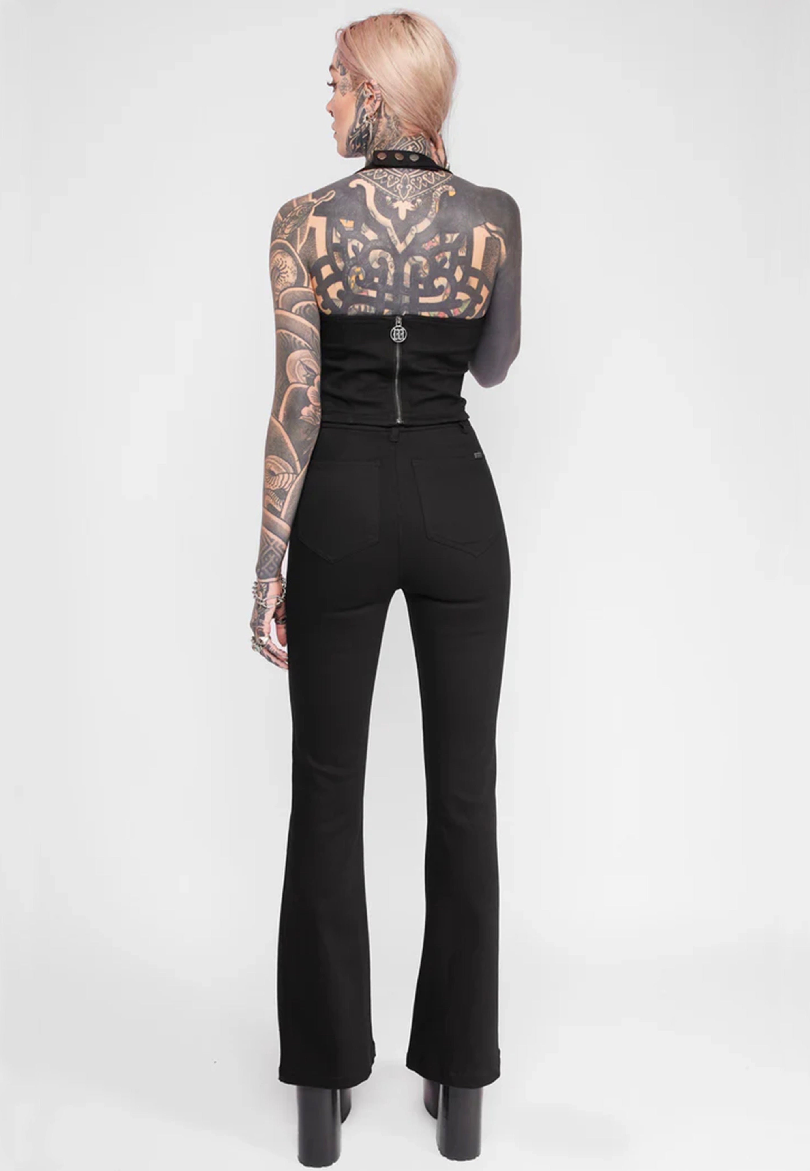Mary Wyatt - Sienna Lace-Up Halter Black - Top | Women-Image