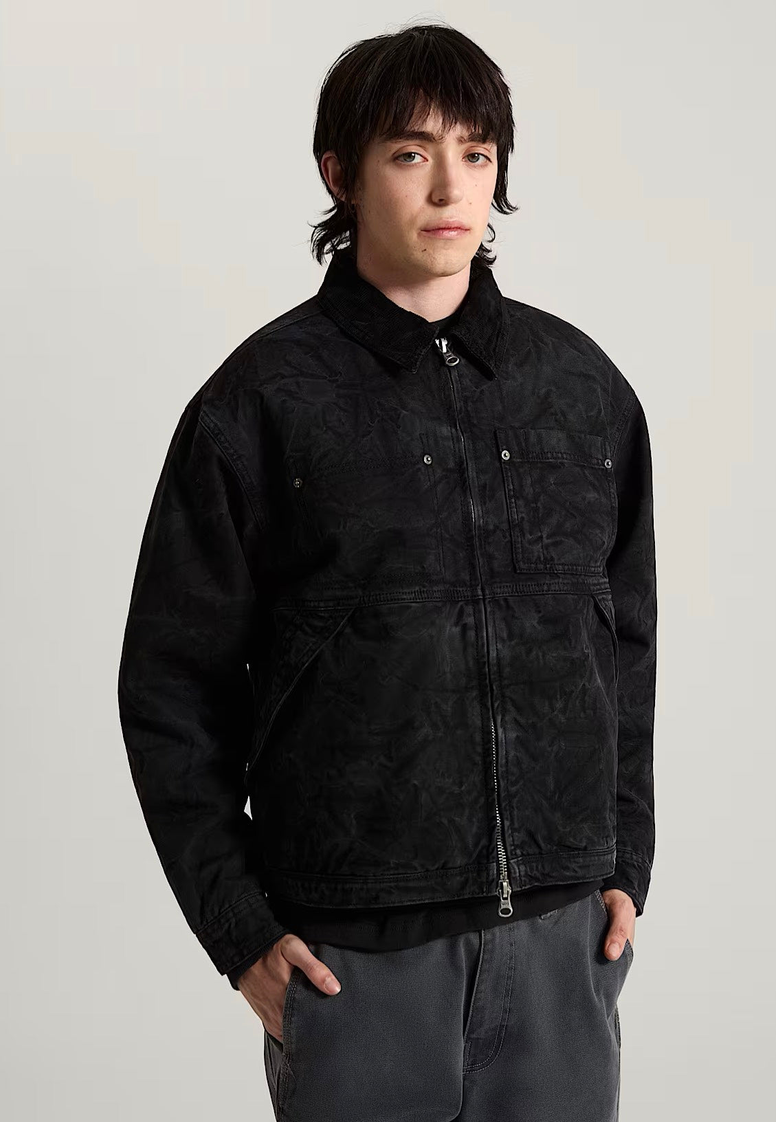 Vans Nico Cropped Chore Canvas Black Jacke