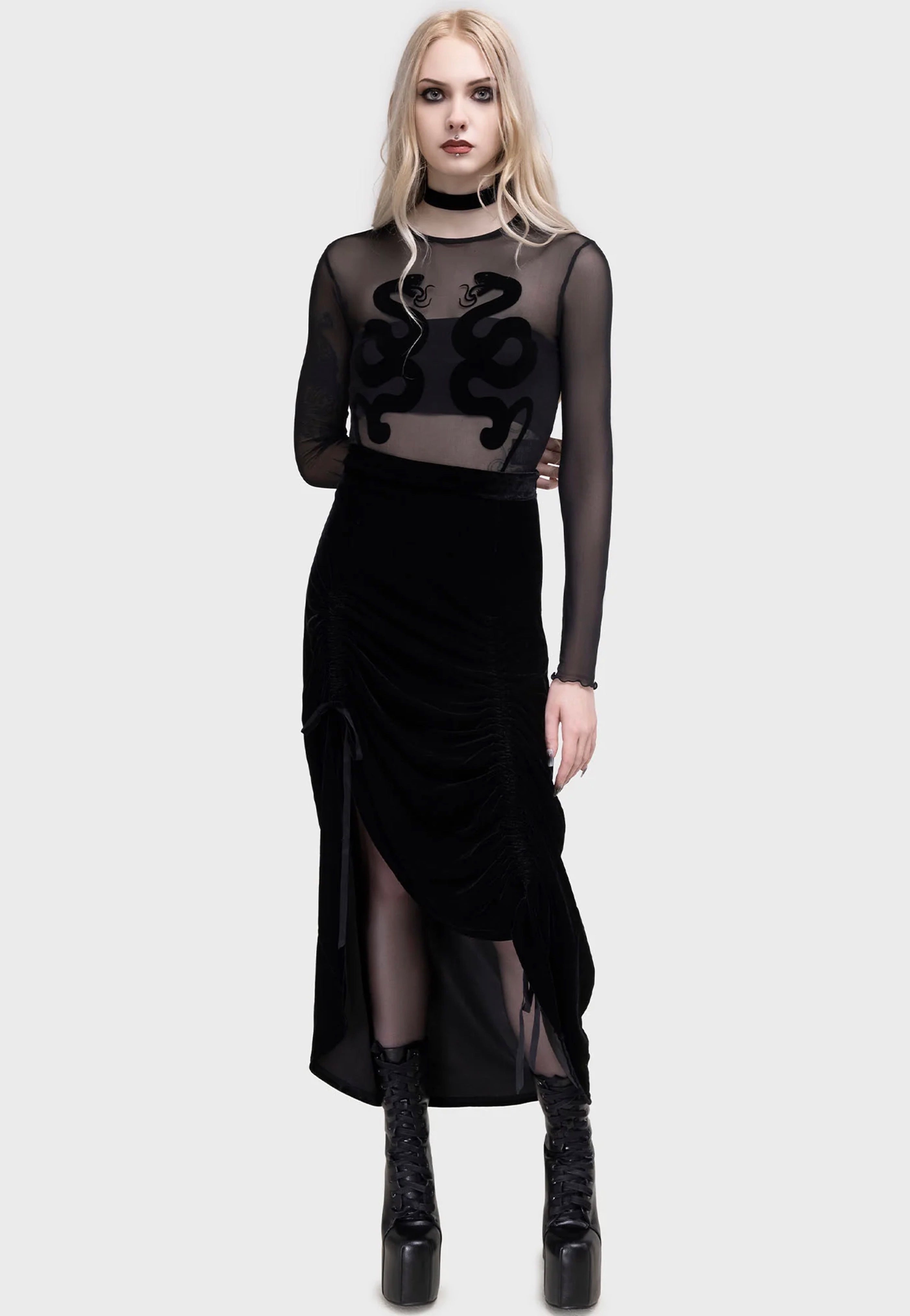 Killstar x Moonbloom - Nightblossom Black - Top | Women-Image