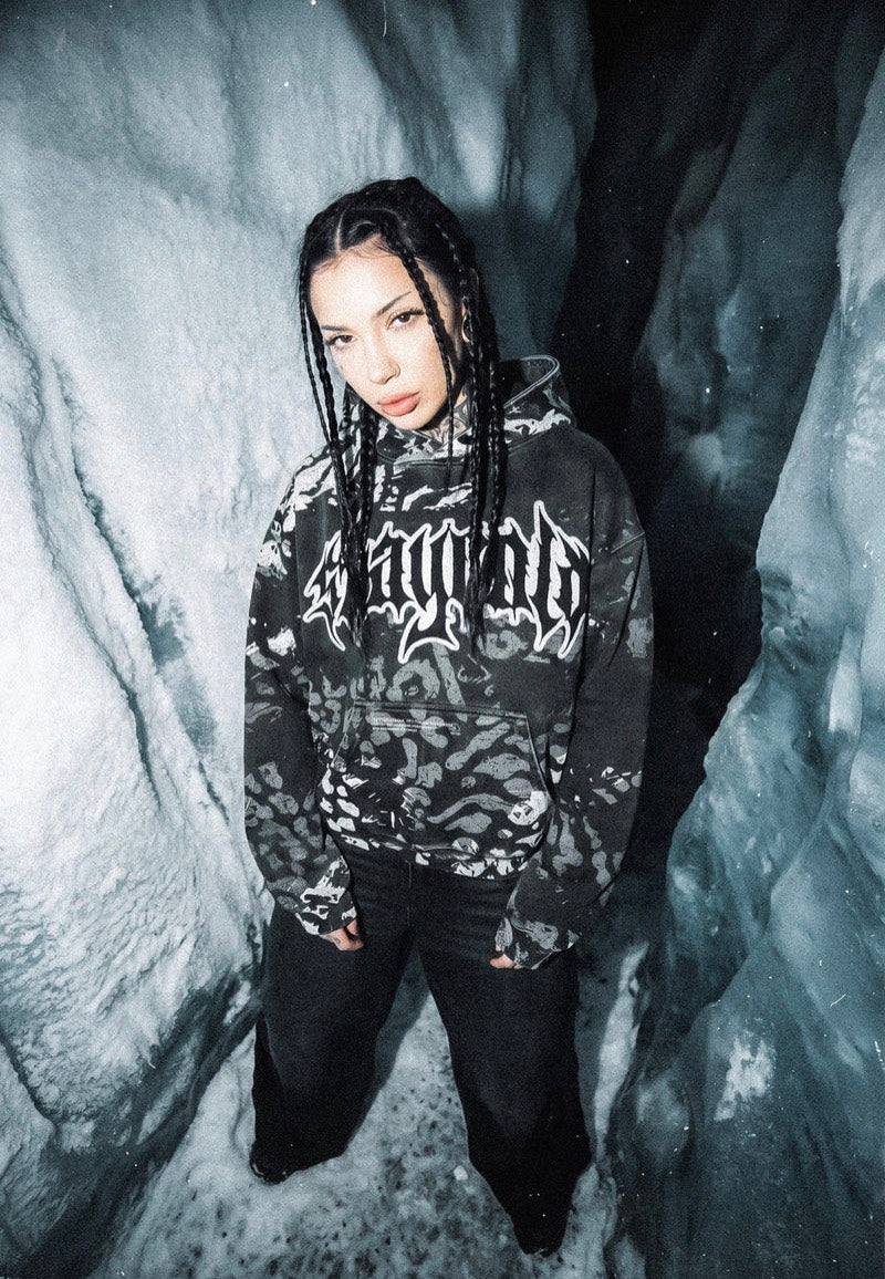 Stay Cold Apparel Night Ops (Glow In The Dark) Heavy Oversized Black Hoodie