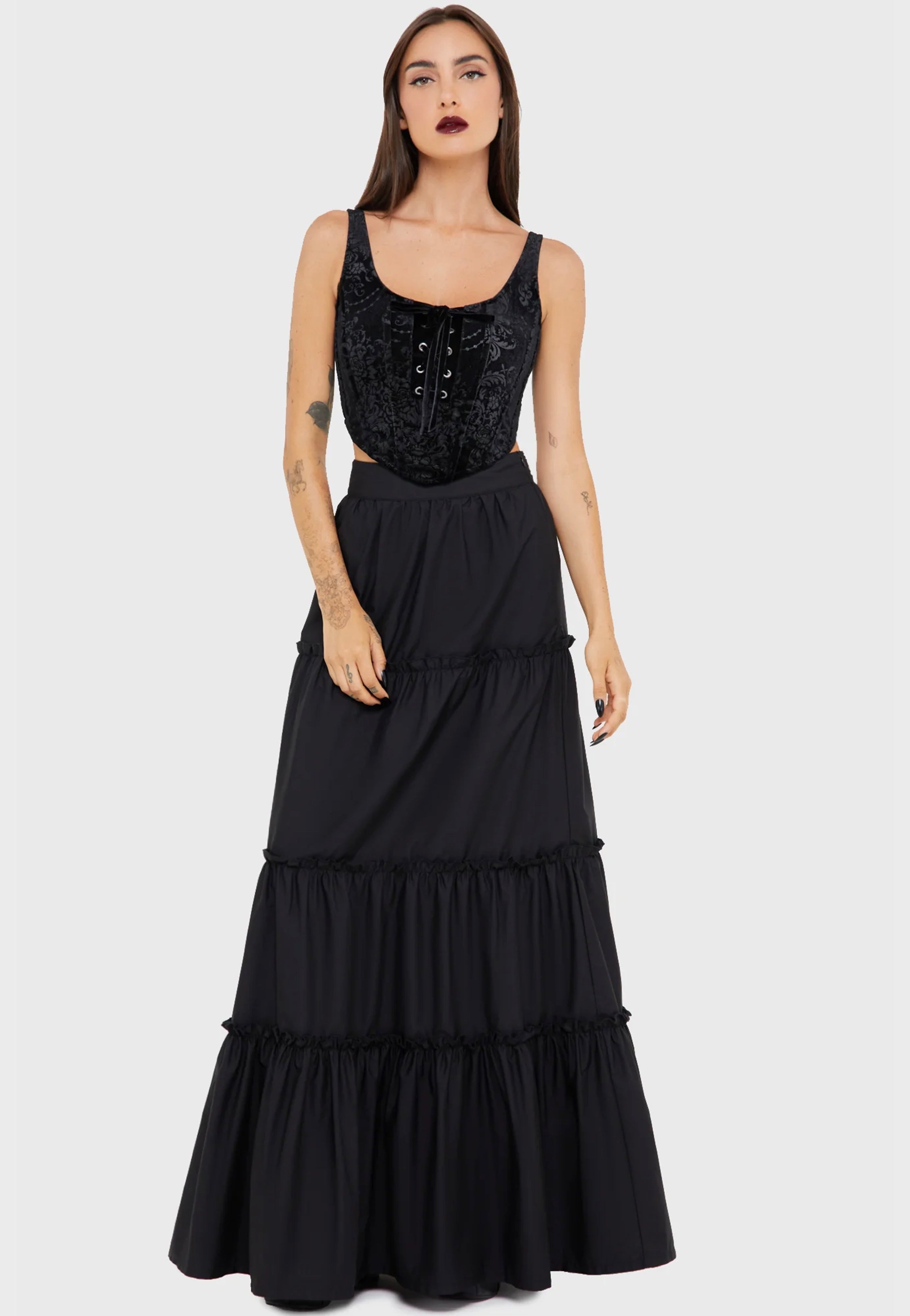 Killstar - Nightrein Black Velvet - Corset | Women-Image