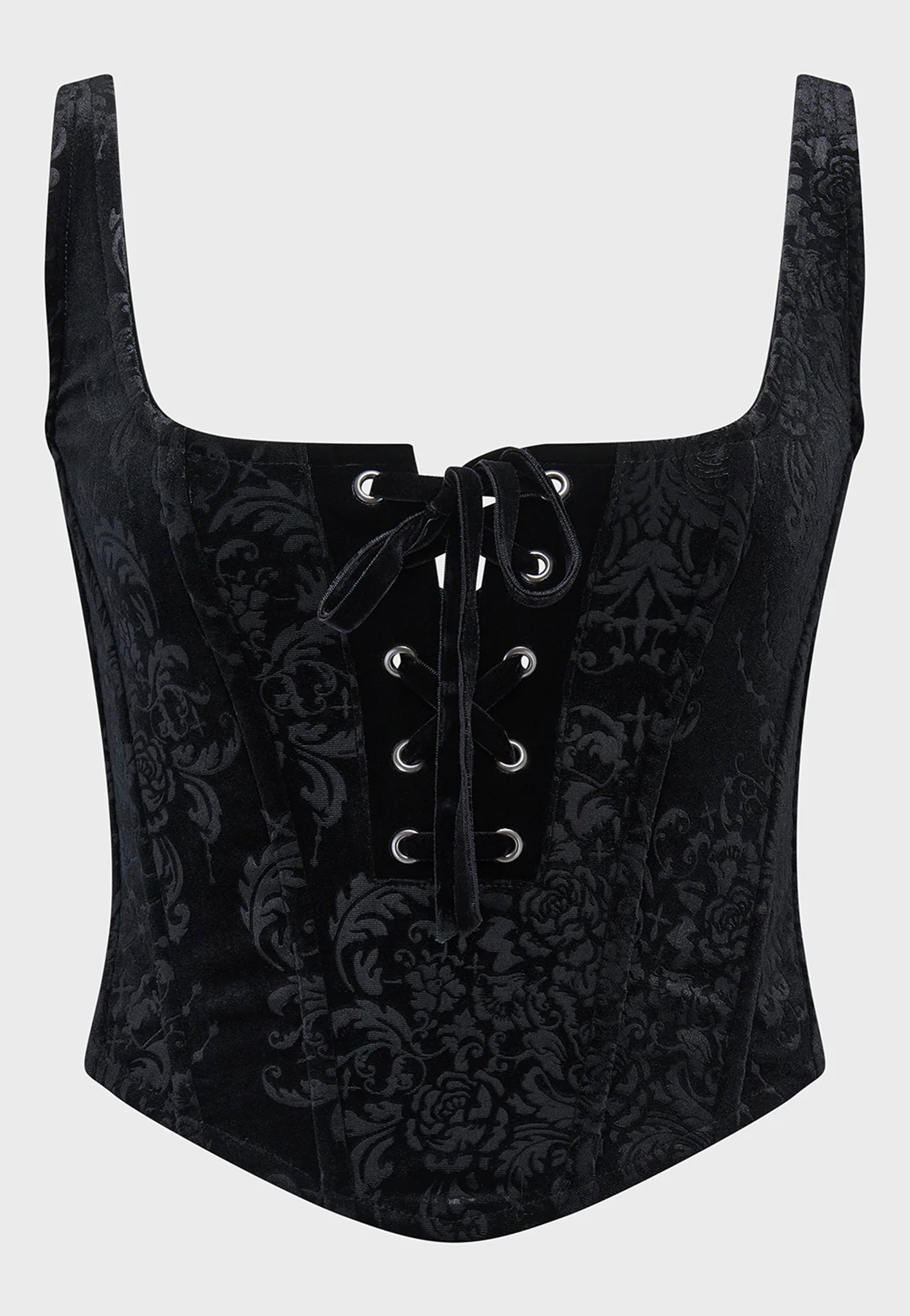 Killstar - Nightrein Black Velvet - Corset | Women-Image