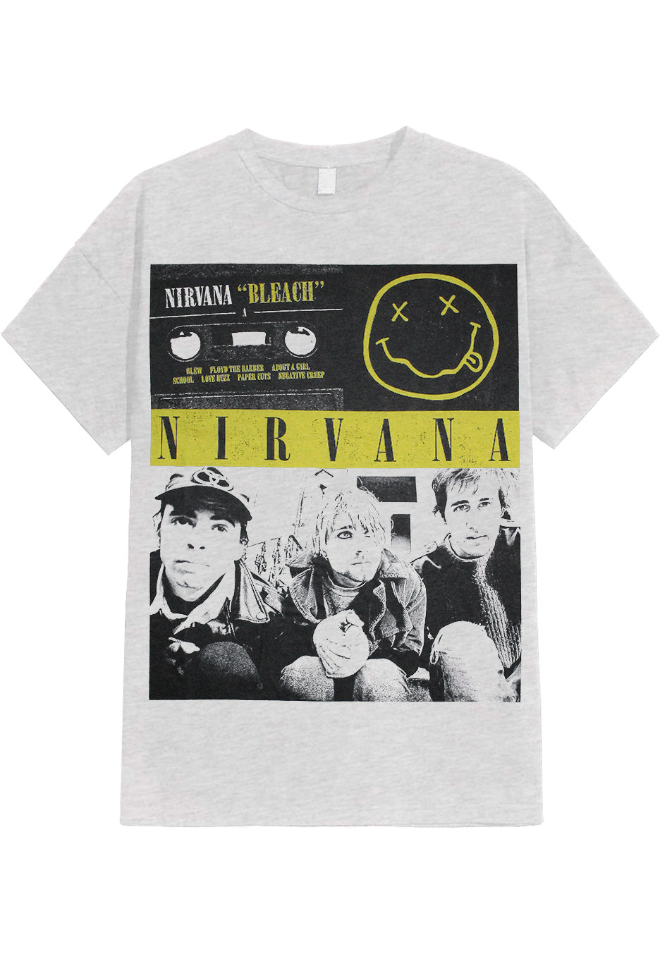Nirvana Bleach Tape Photo Grey T-Shirt