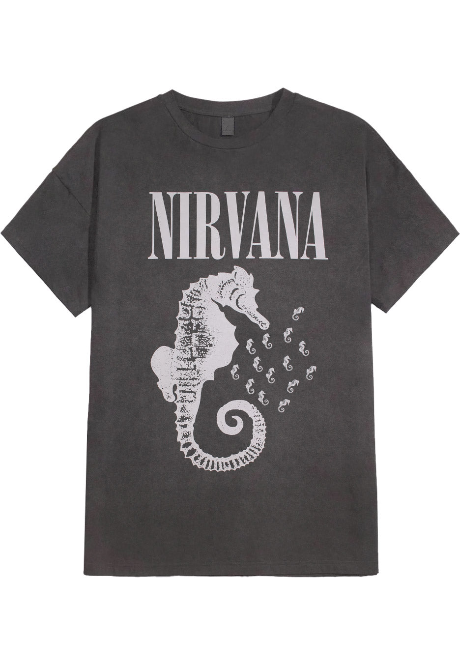 Nirvana - Seahorse Mono Logo Washed - T-Shirt | Neutral-Image