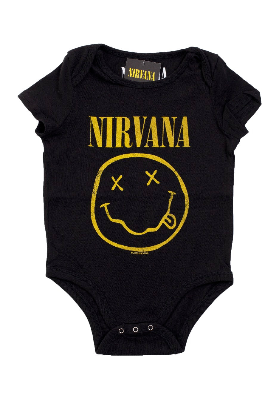 Nirvana - Yellow Happy Face Babygrow - Bodysuit | Neutral-Image