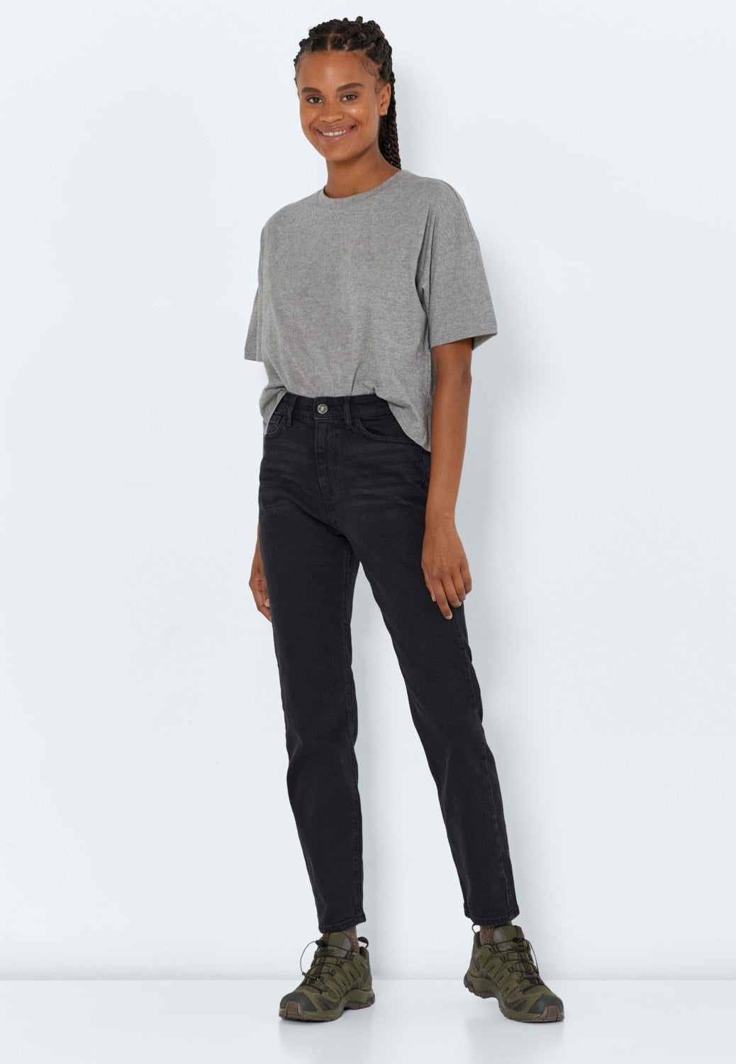 Noisy May - Moni High Waist Straight Ank Black Denim - Jeans