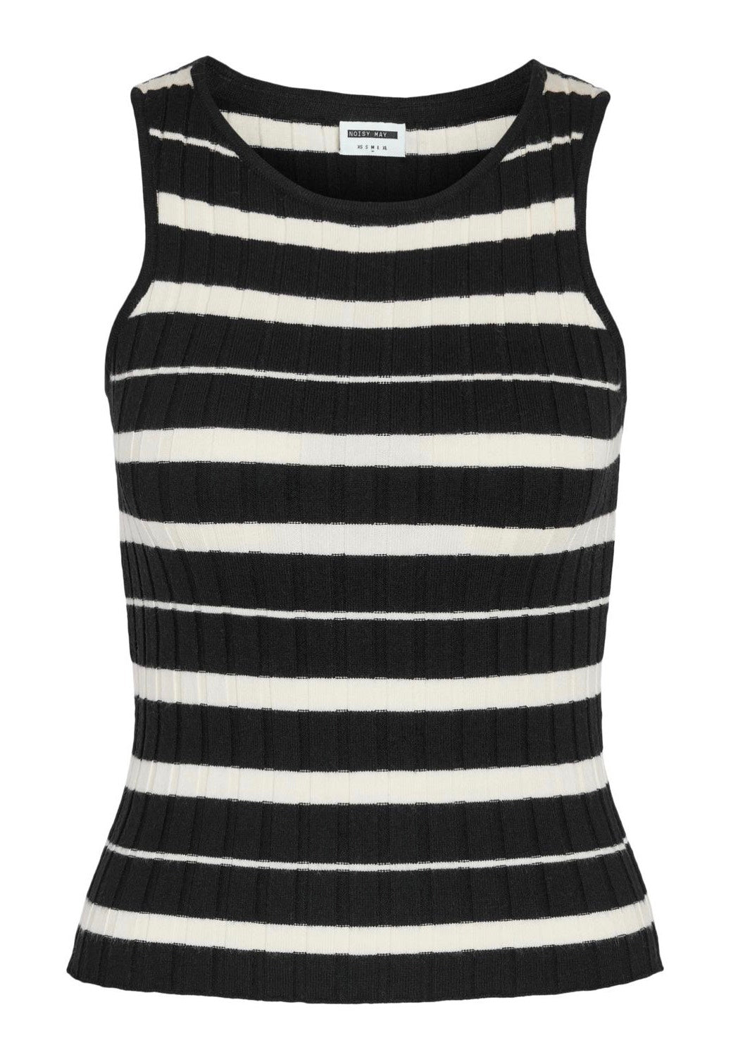 Noisy May - Freya O Neck Knit Black Eggnog - Tank