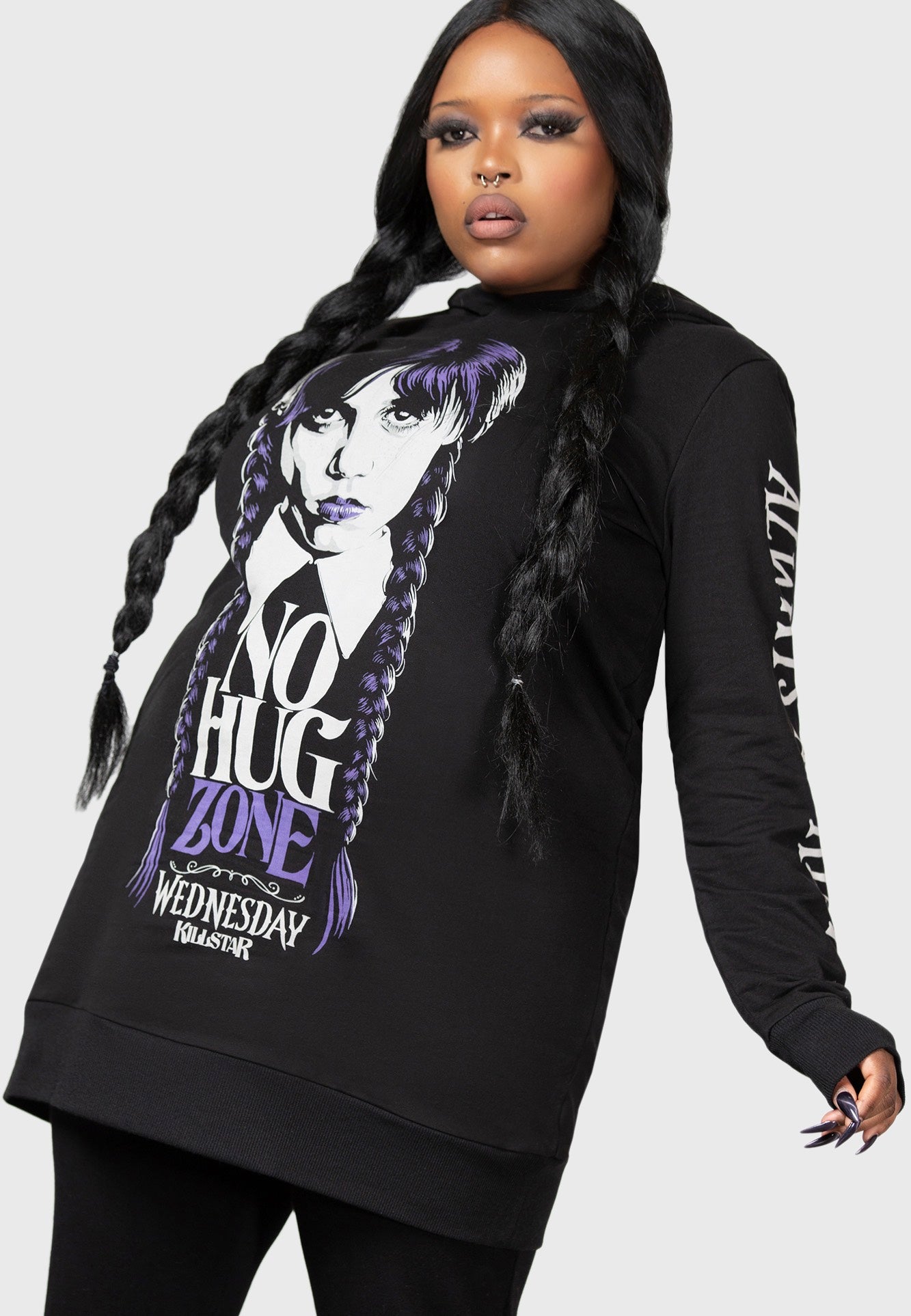 Killstar & Wednesday - No-Hug Zone Longline - Hoodie