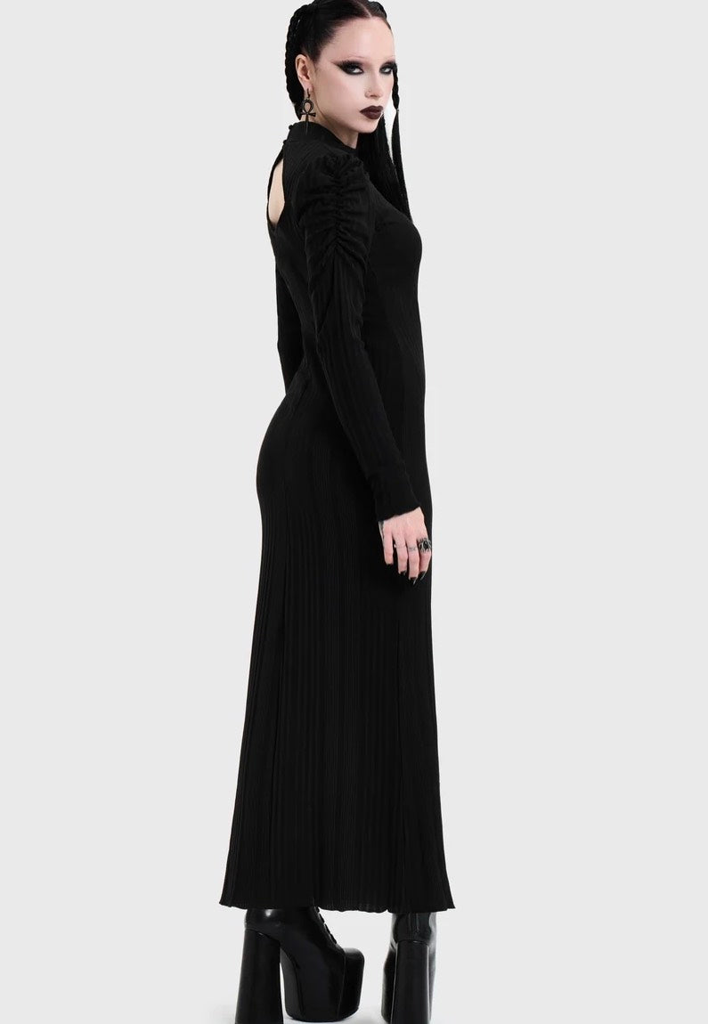 Killstar Noir Back Cut Out Maxi Black Kleid