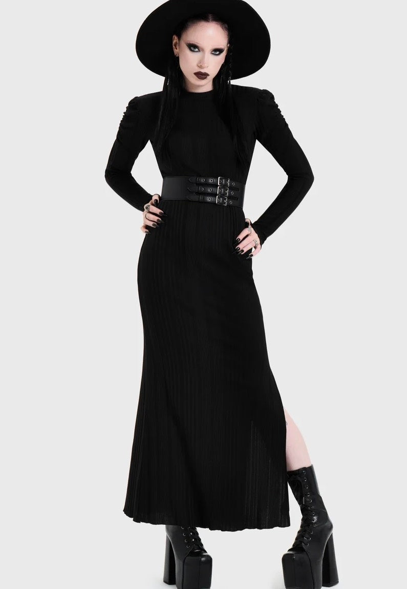 Killstar Noir Back Cut Out Maxi Black Kleid