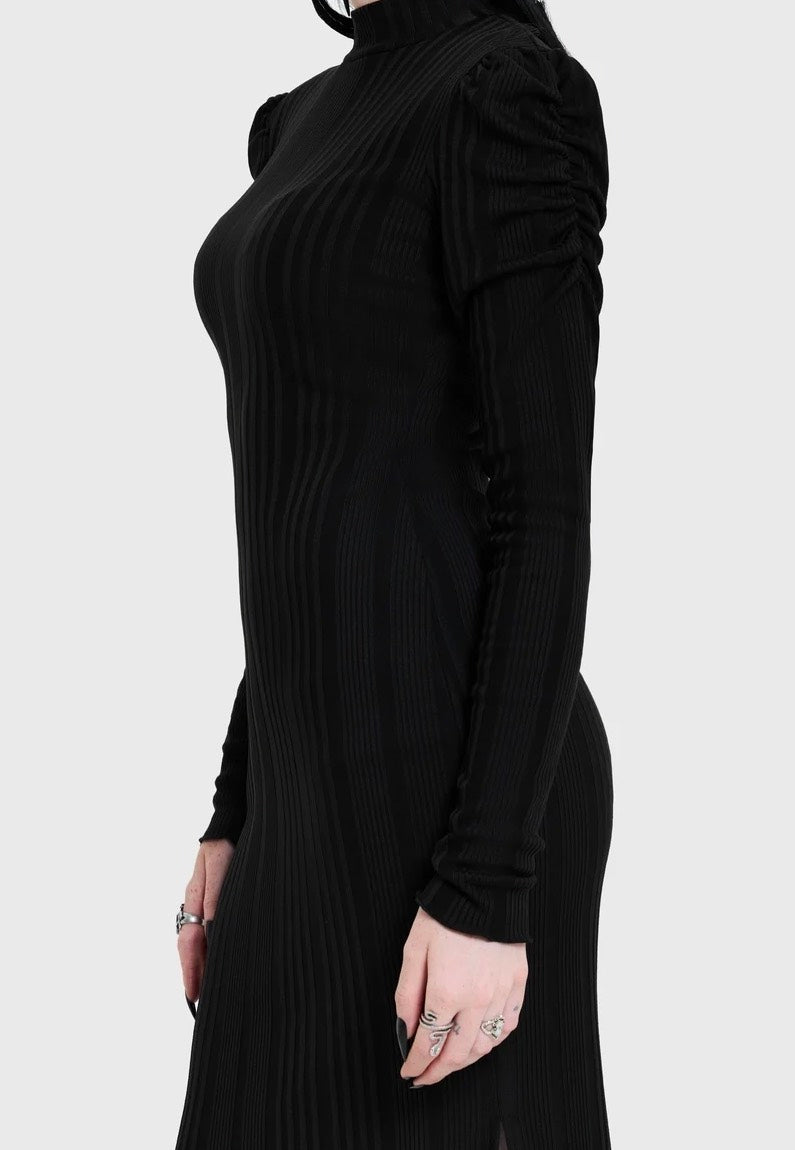 Killstar Noir Back Cut Out Maxi Black Kleid