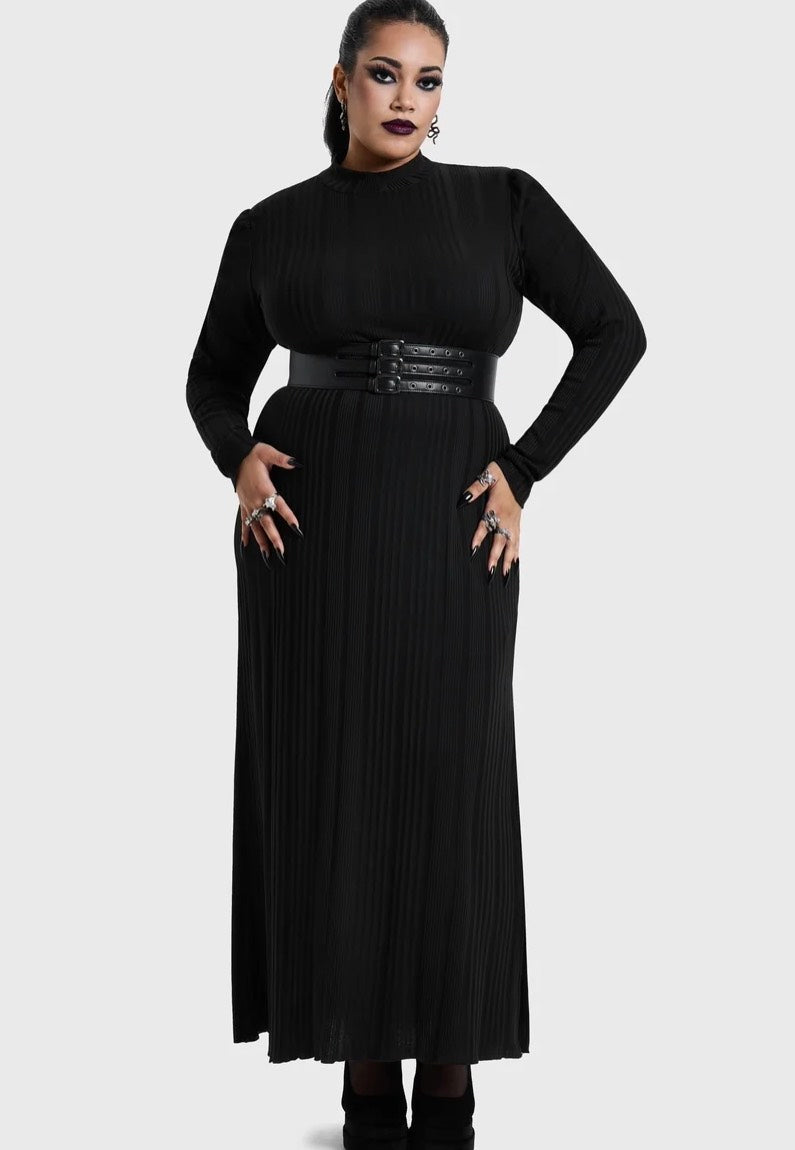 Killstar Noir Back Cut Out Maxi Black Kleid