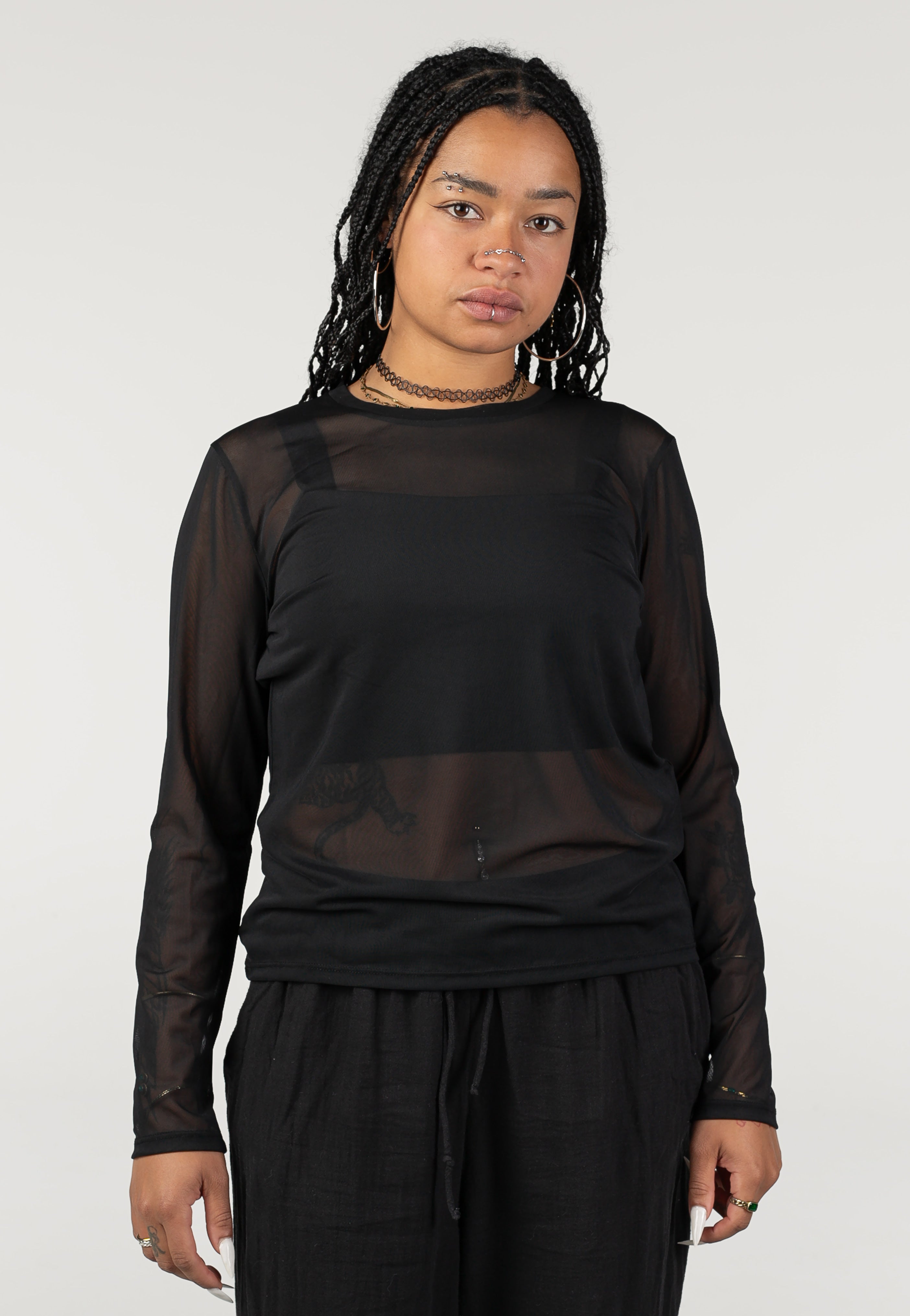 Noisy May - Judith Mesh Curve Black - Top | Women-Image