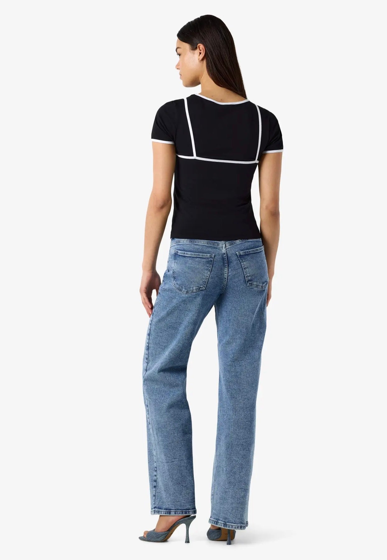 Noisy May - Kerry Double Layer Black/White - Top | Women-Image