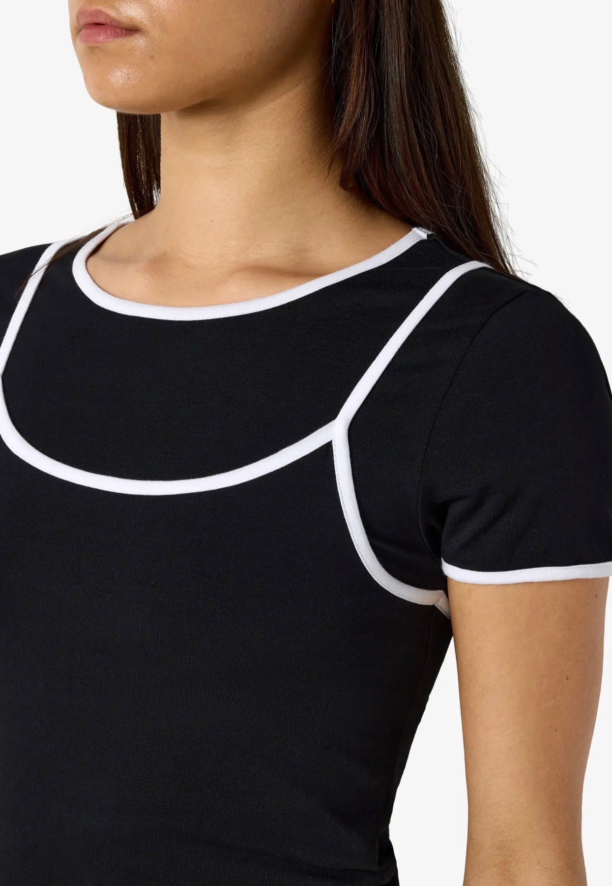 Noisy May - Kerry Double Layer Black/White - Top | Women-Image